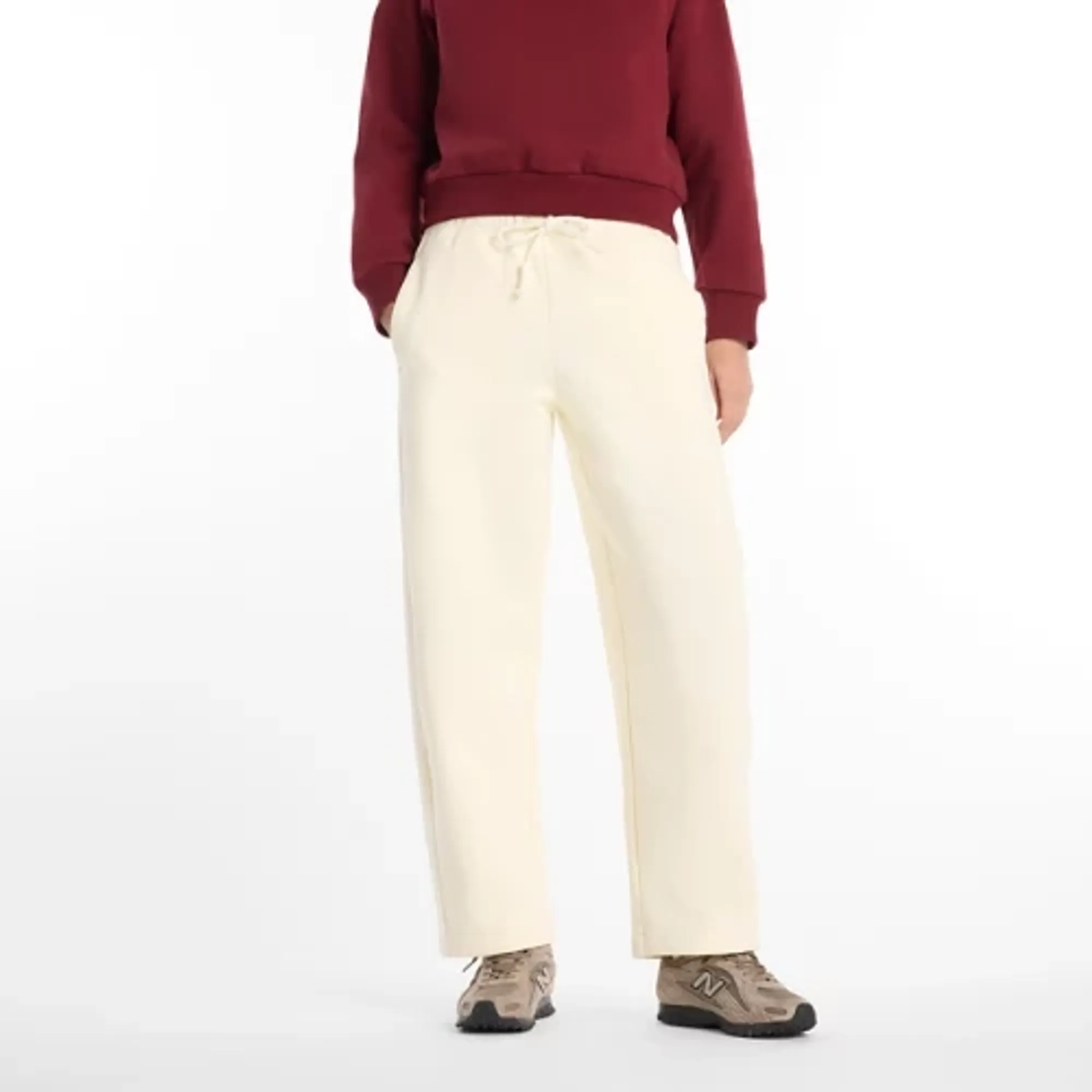 New Balance Women Lunar New Year Knit Pant in Beige Cotton