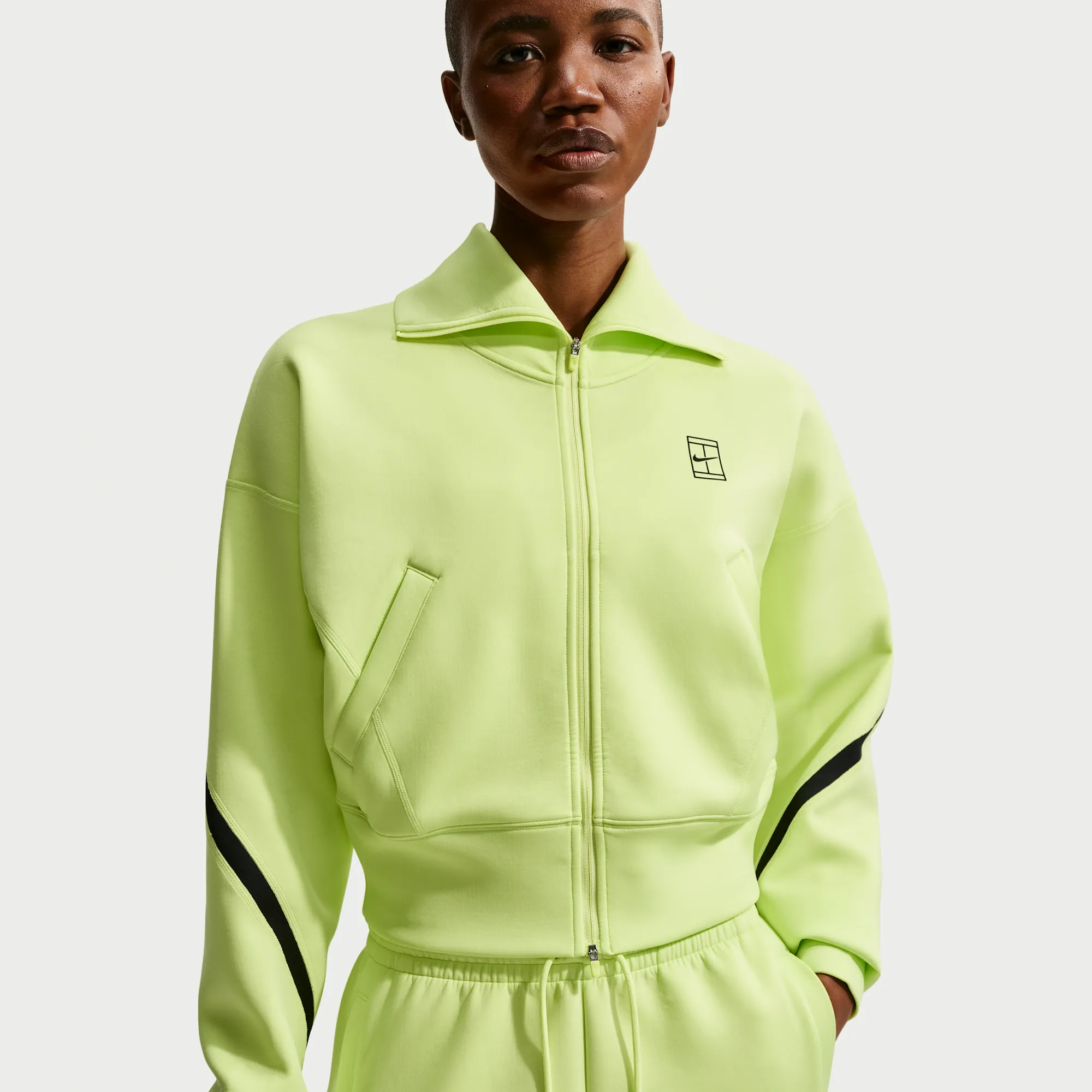Nike Advantage Women's Dri-FIT Full-Zip Tennis Jacket - Yellow - Polyester/Elastane