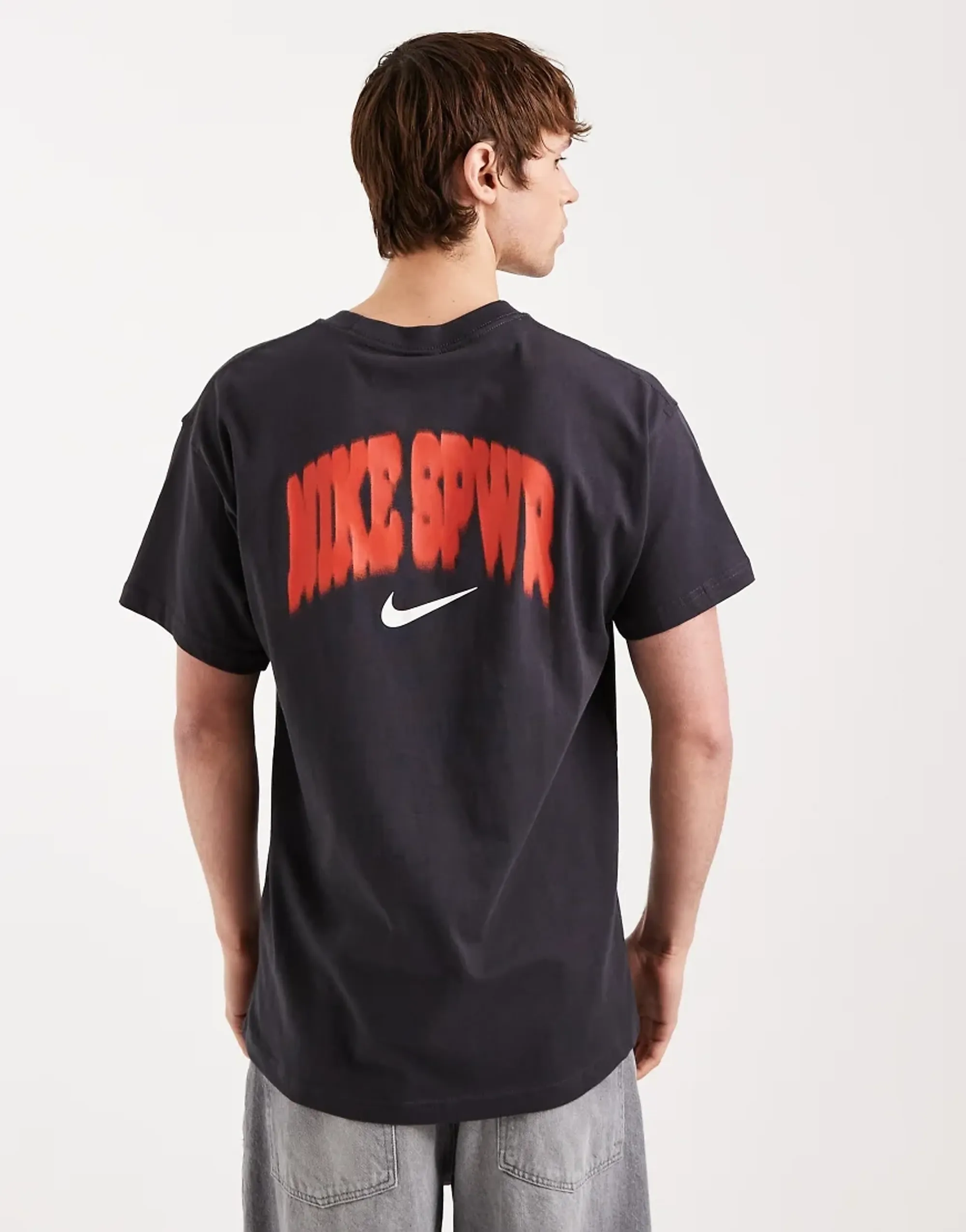 Nike Sportswear Graphic Back Print T-Shirt In Navy