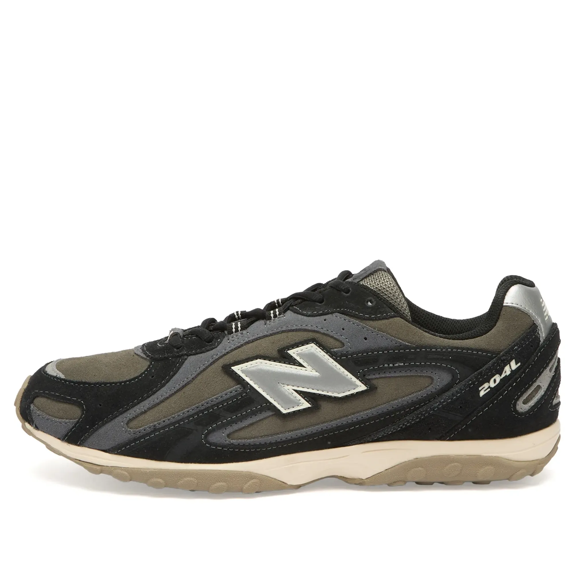 New Balance Unisex 204L in Black/Grey Suede/Mesh