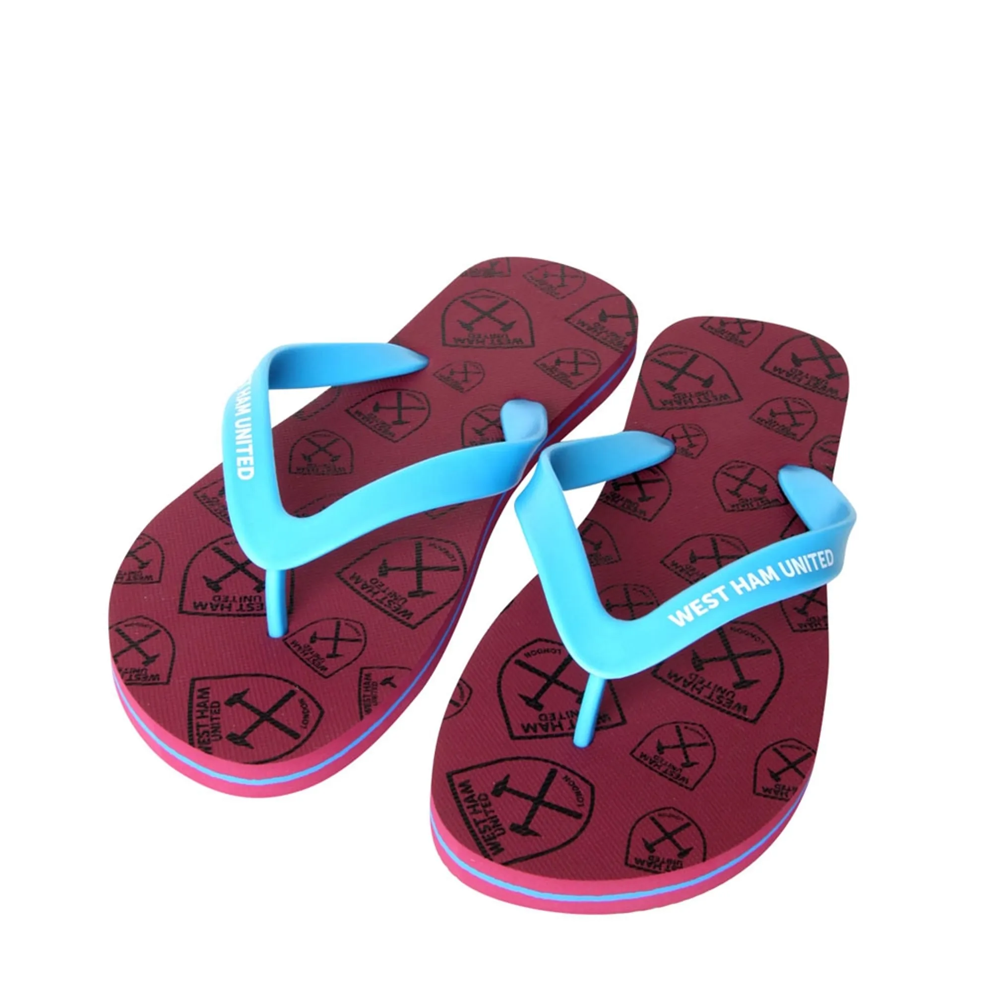 Junior Claret Crest Flip Flops