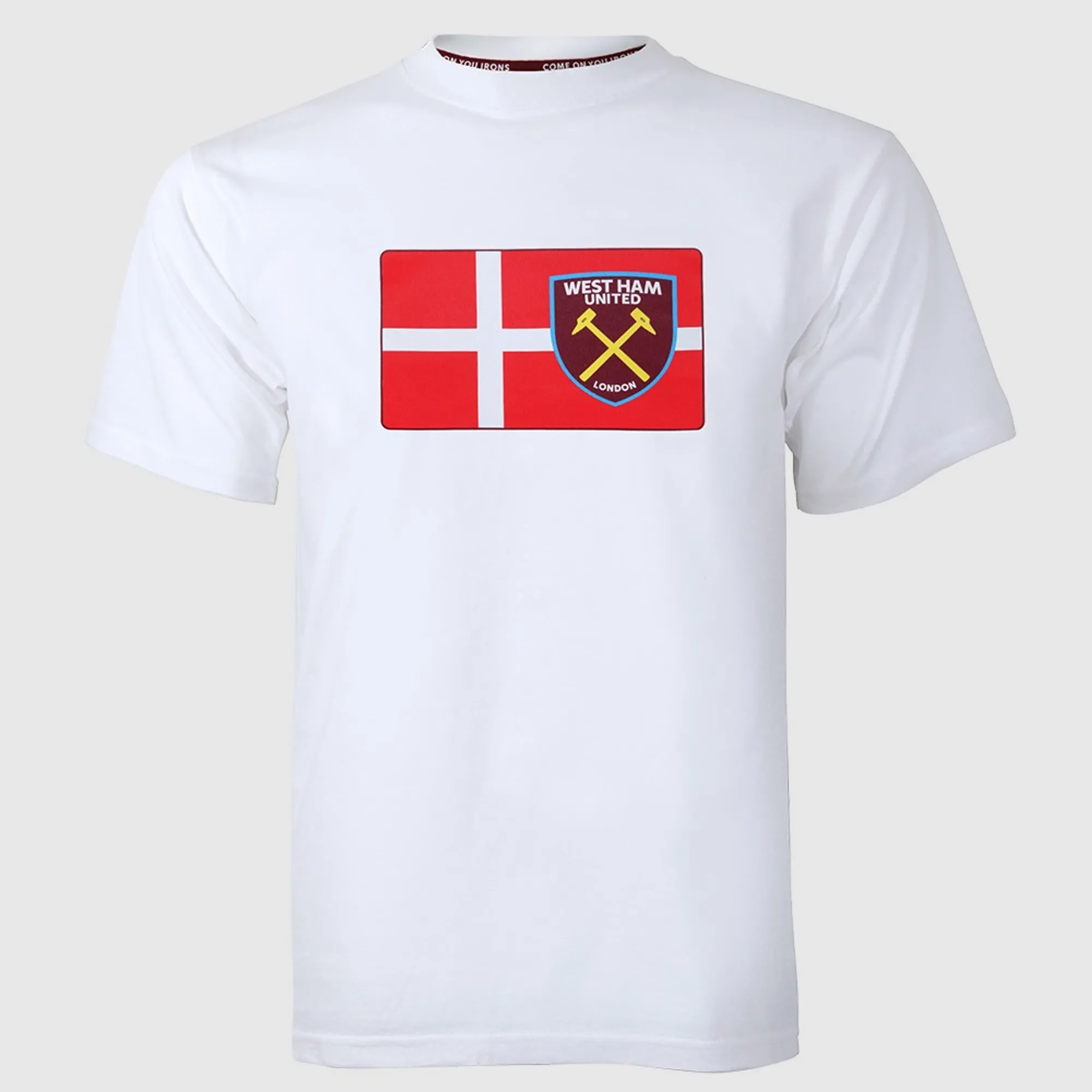 2425 - White Denmark Flag/Crest T-Shirt