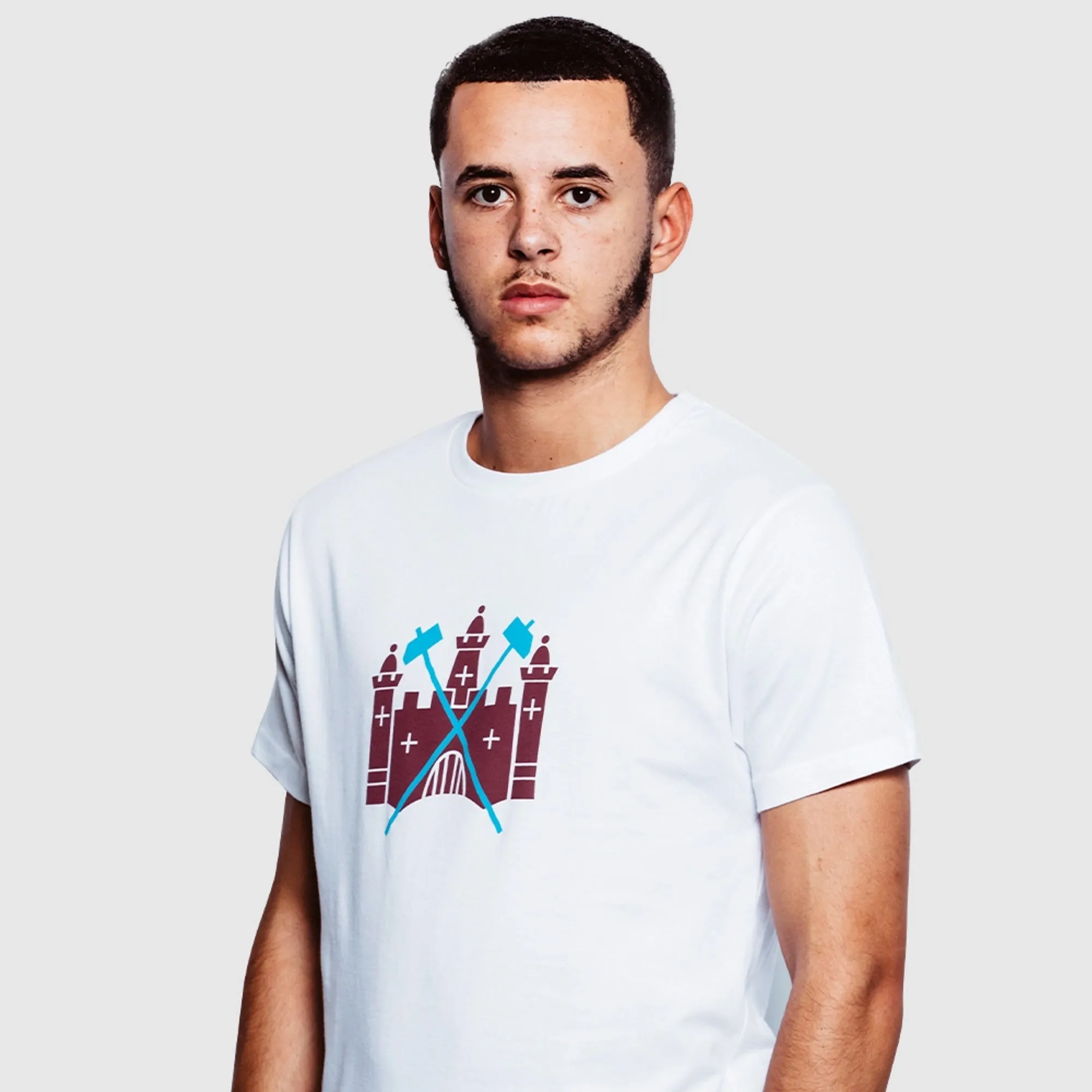 West Ham Adult White 1975-1980 Crest T-Shirt