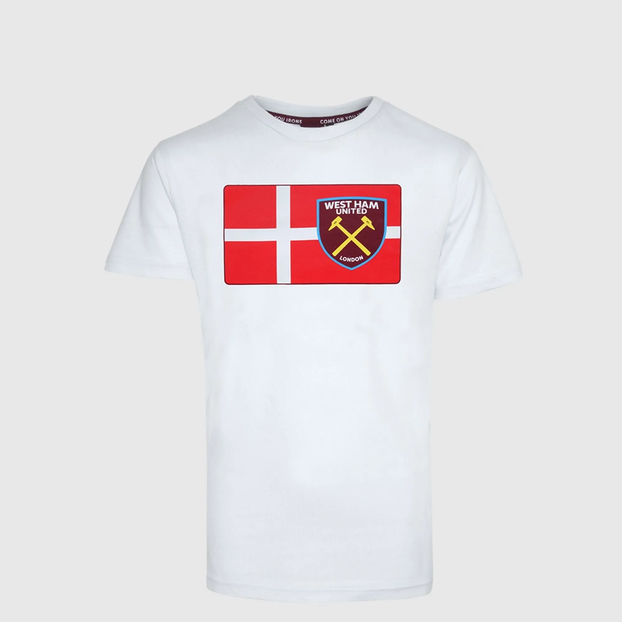 2418 - White Denmark Flag/Crest T-Shirt