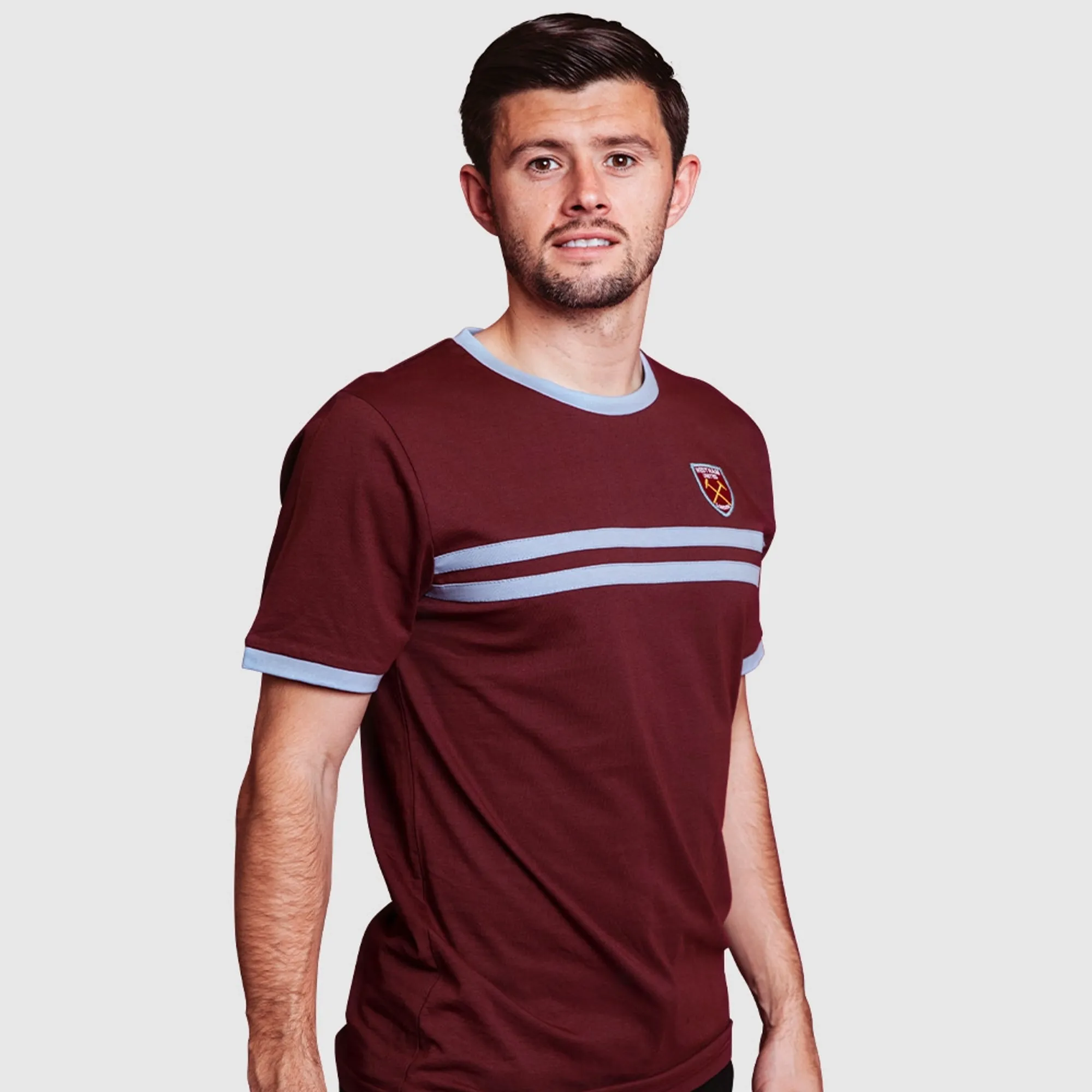 Claret Crest Stripe T-Shirt