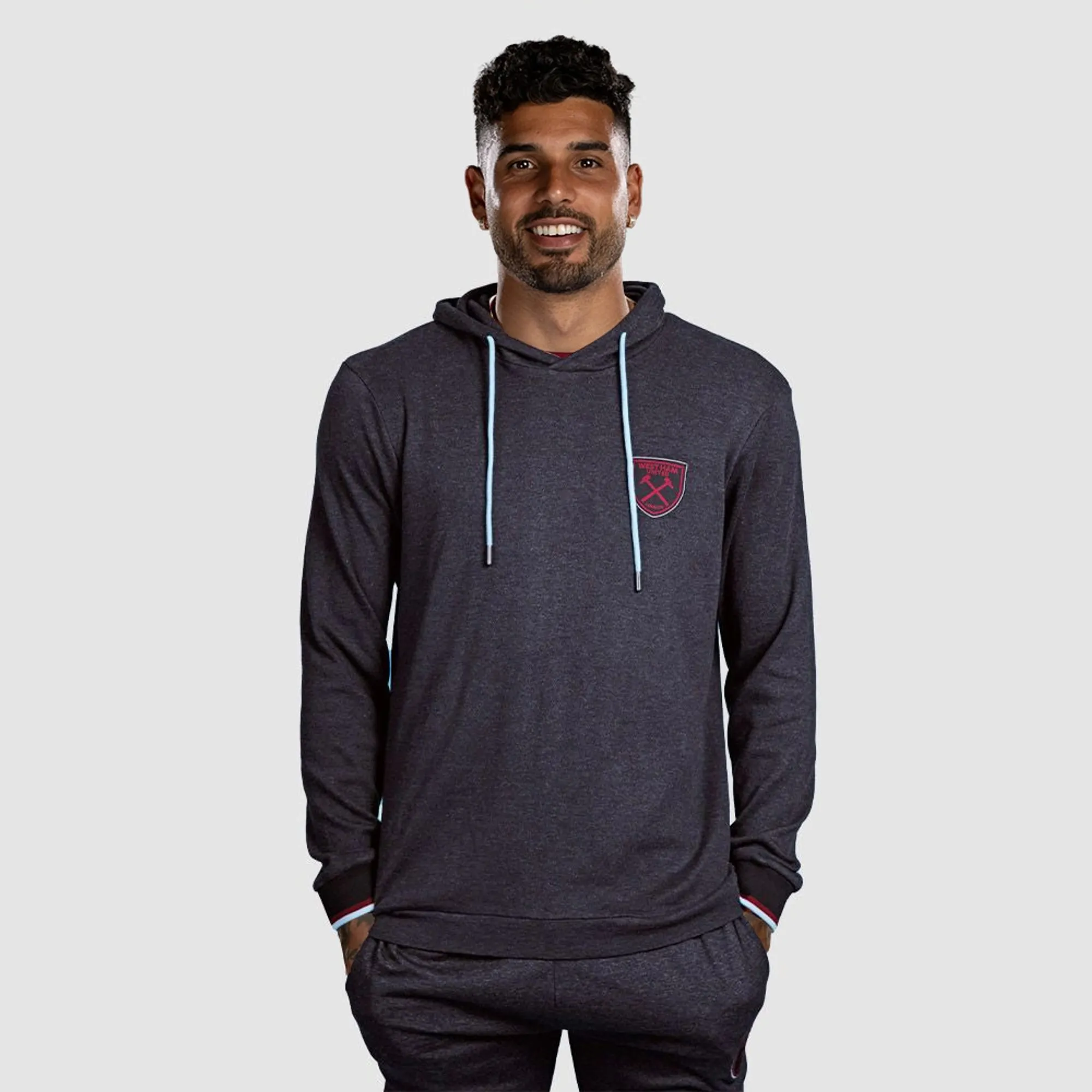 West Ham Mens Black Lounge Hoodie