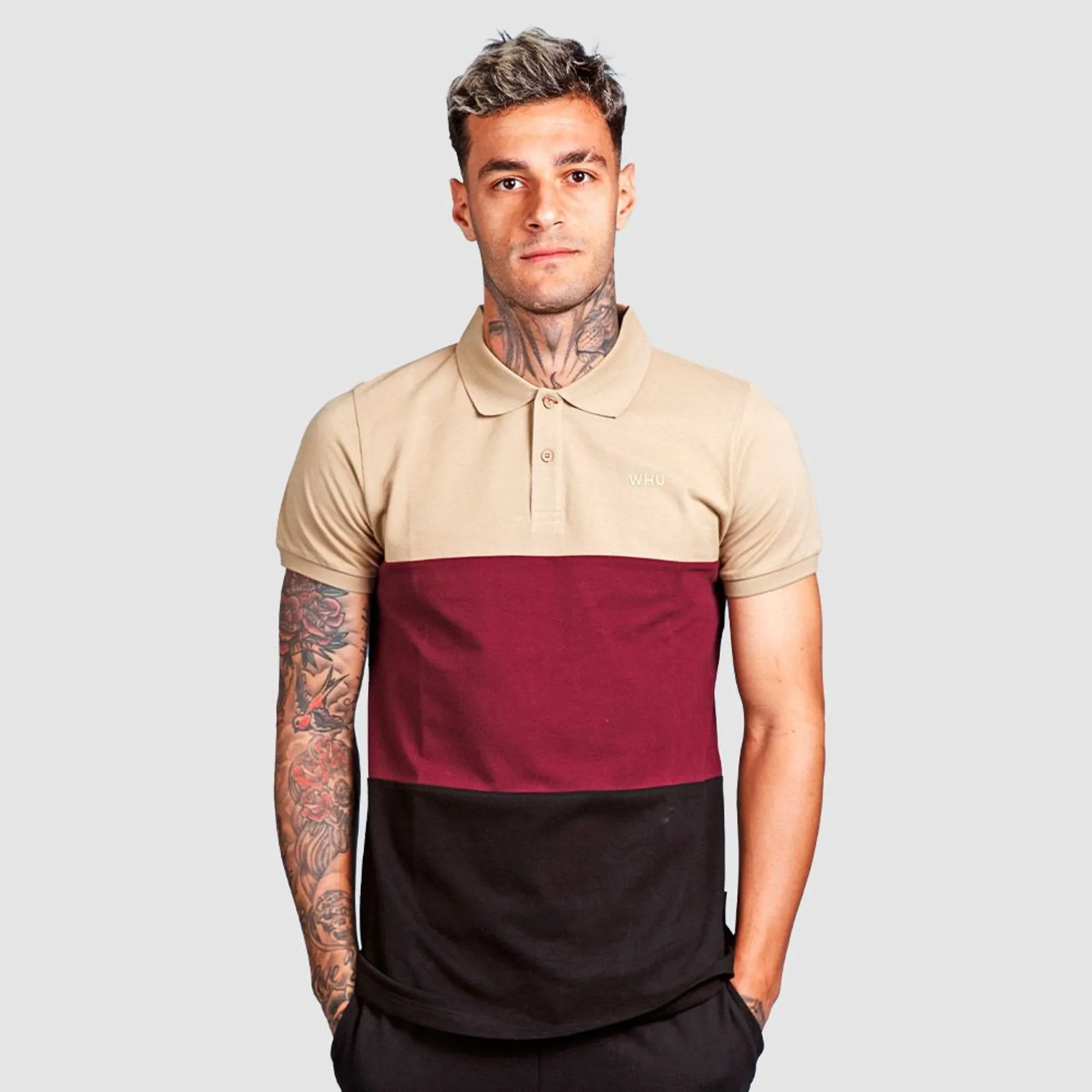 Claret Collection - Black/Tan Claret Panel Polo