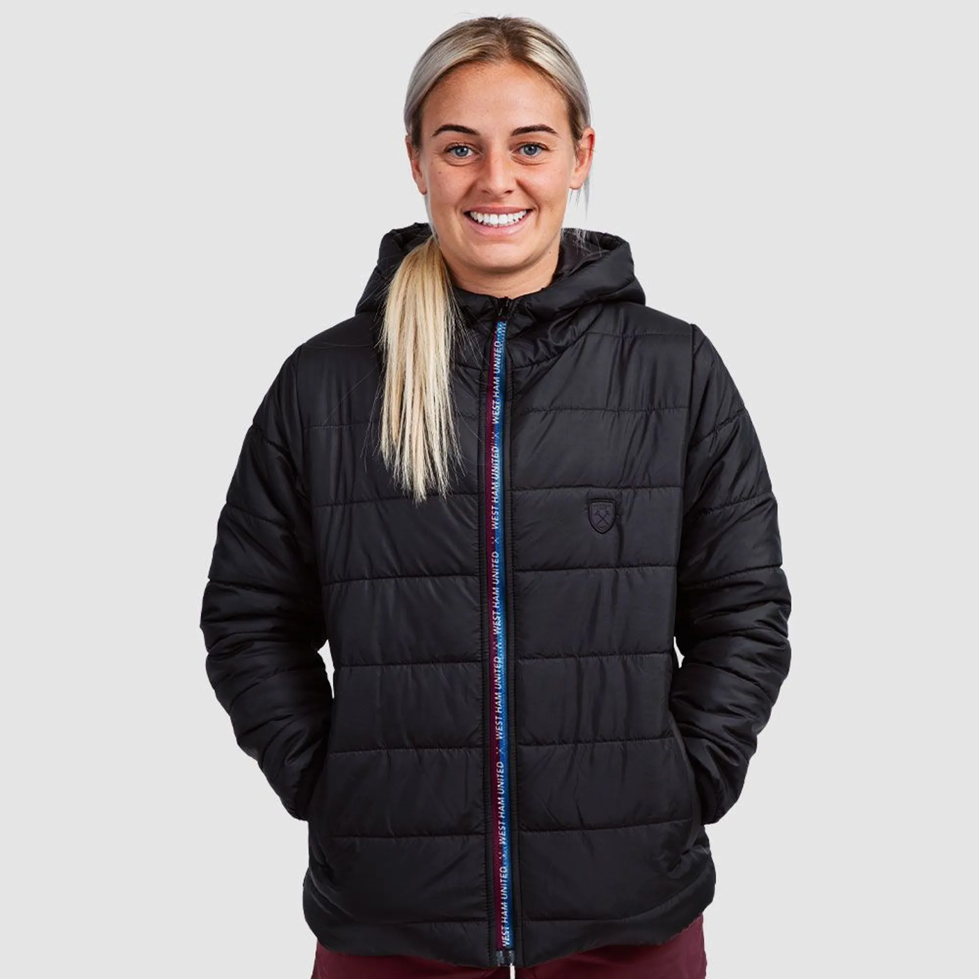 West Ham Womens Black Quilted Jacket