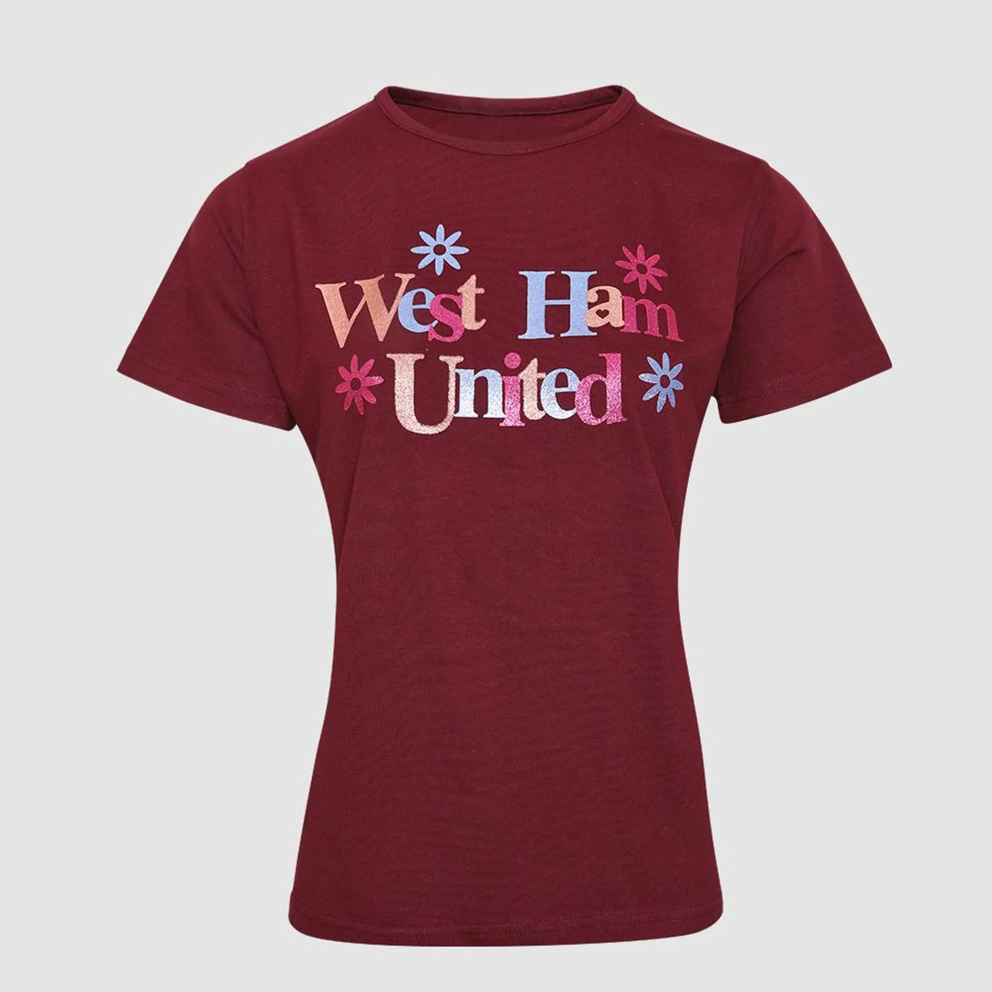 West Ham Womens Glitter Floral T-Shirt