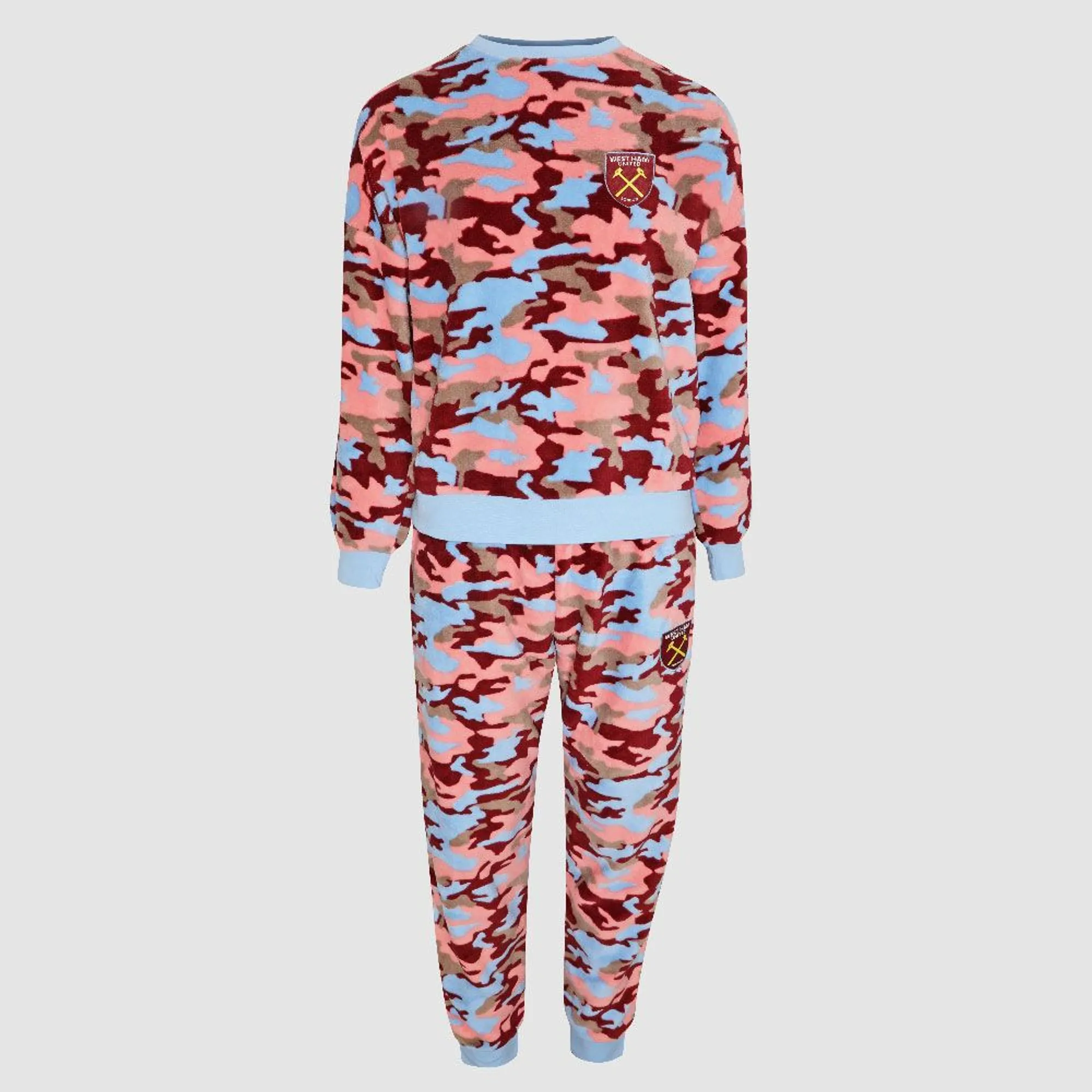 West Ham Womens Camo Fluffy Pyjamas