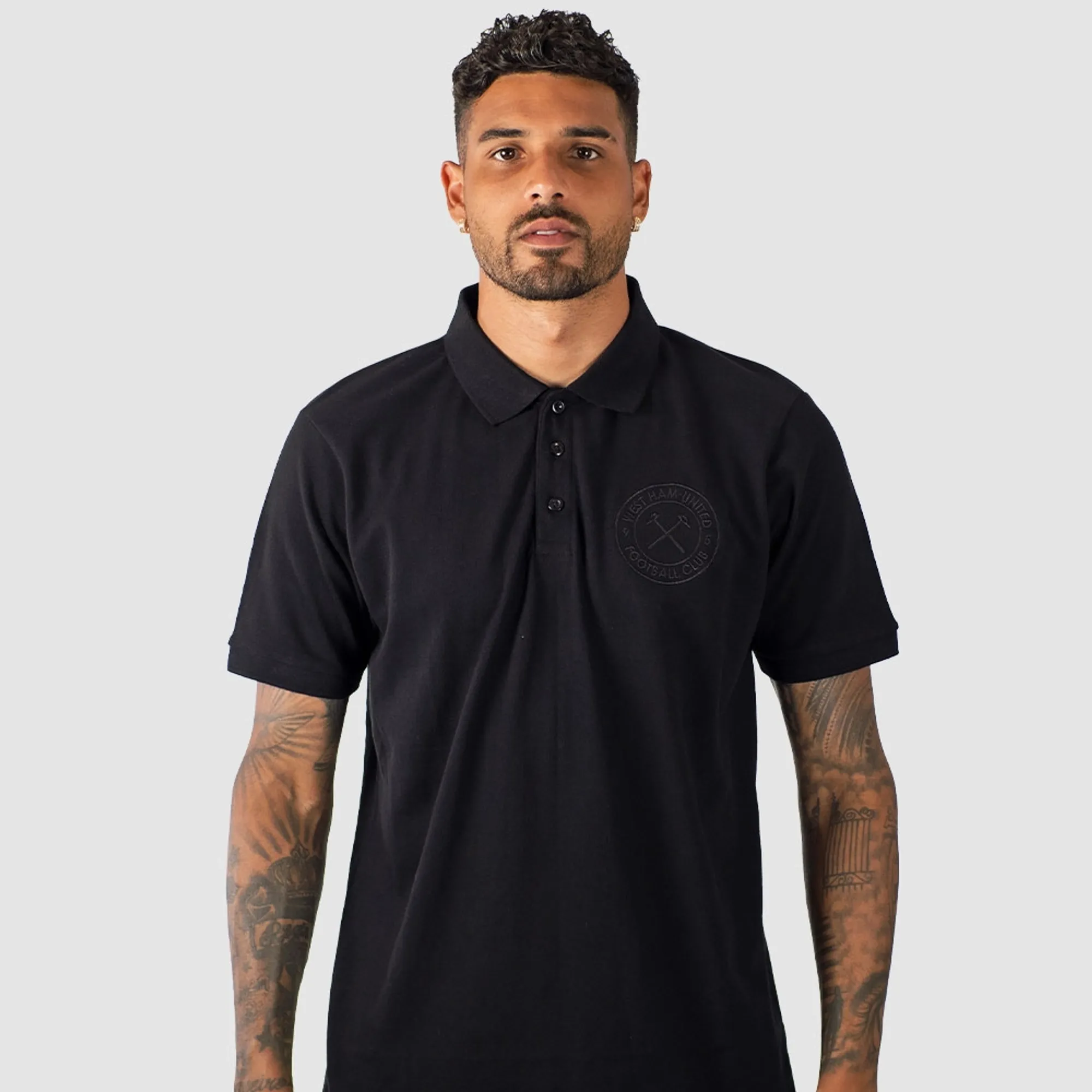 Black Embroidered Polo