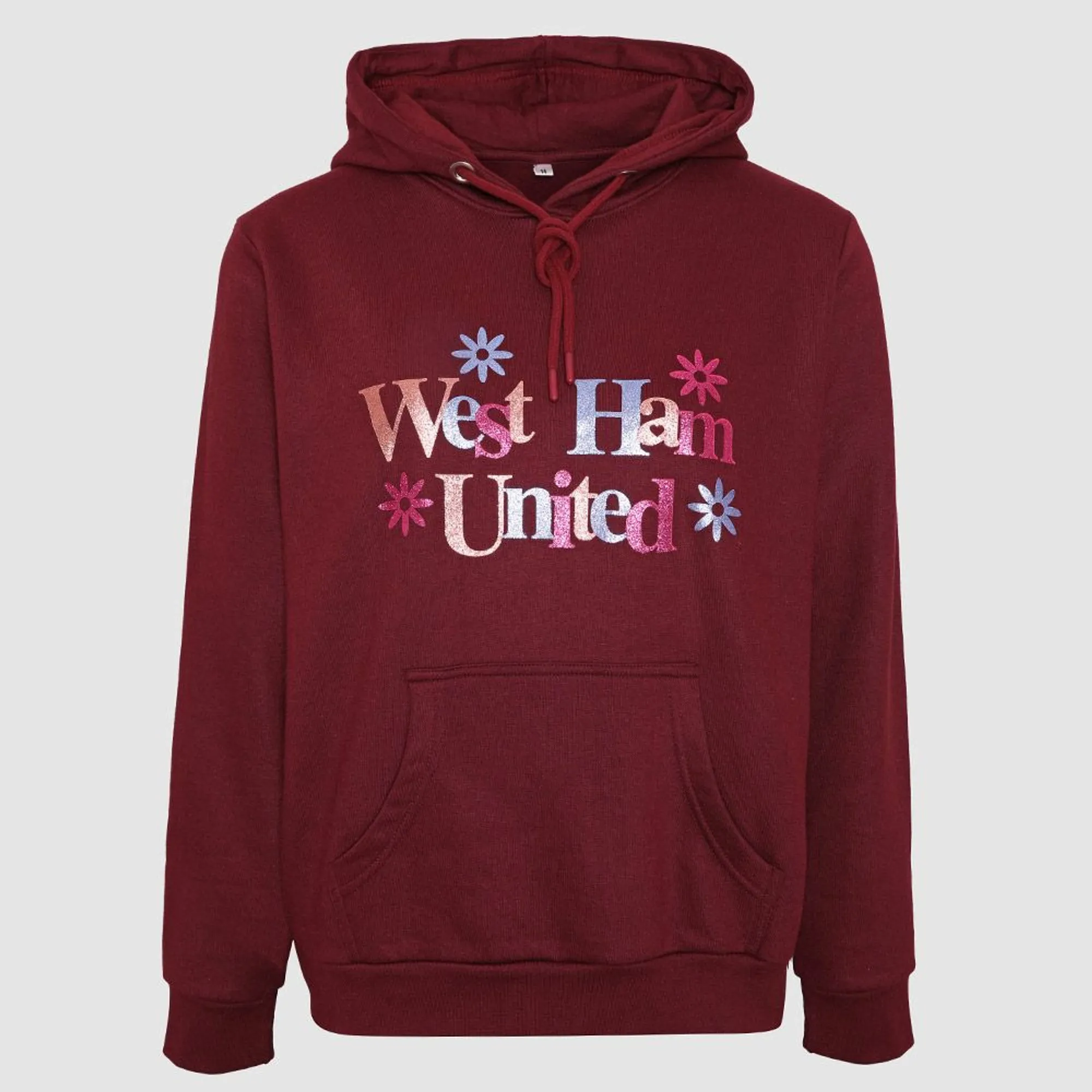 West Ham Womens Glitter Floral Hoodie
