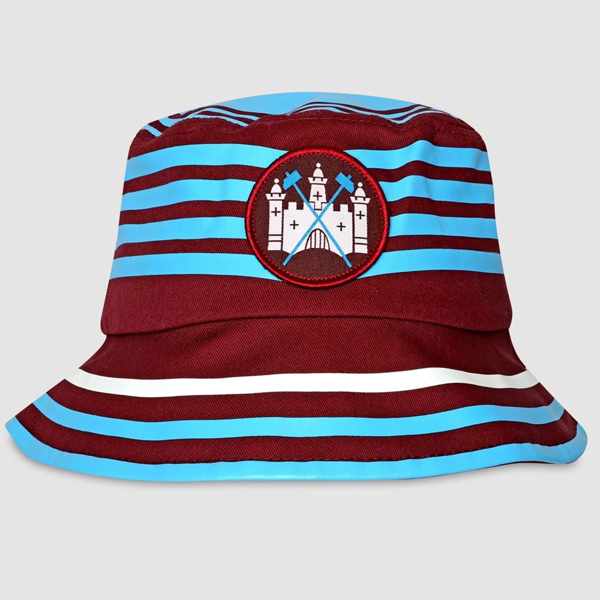 West Ham 1975-80 Retro Bucket Hat - Claret/Blue