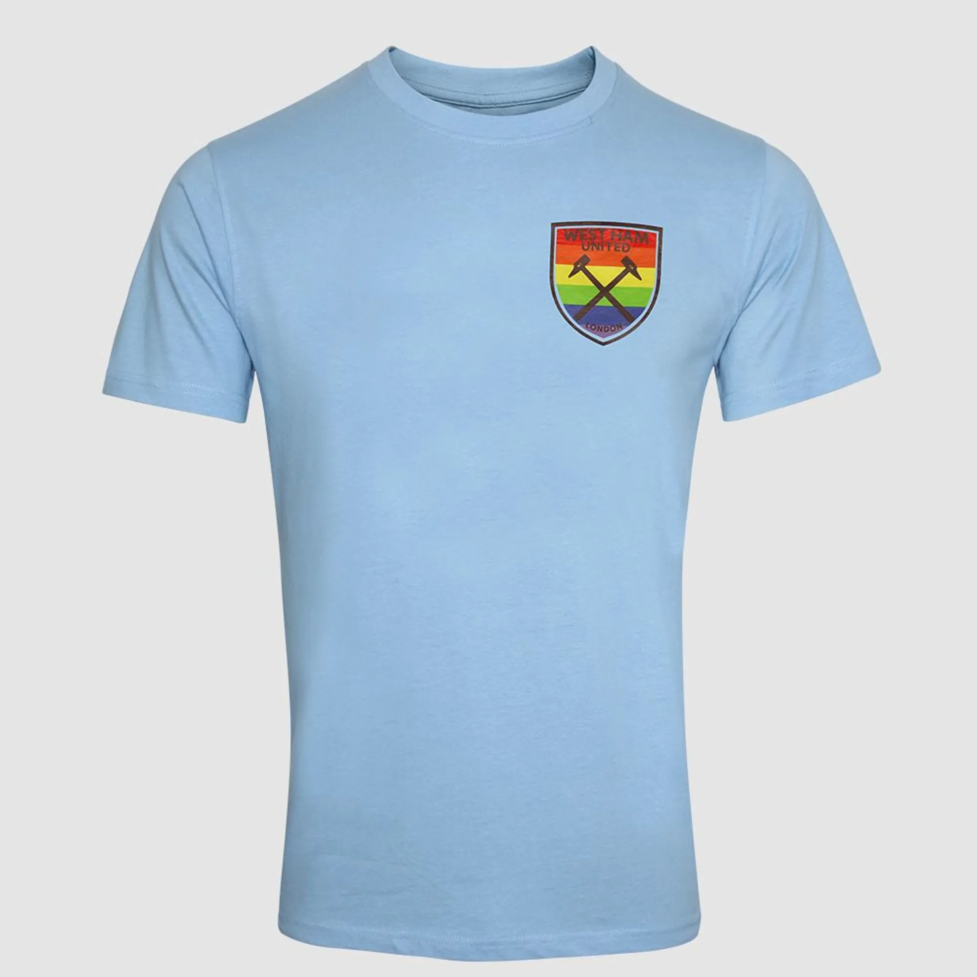 West Ham Rainbow Pride Crest T-Shirt - Blue