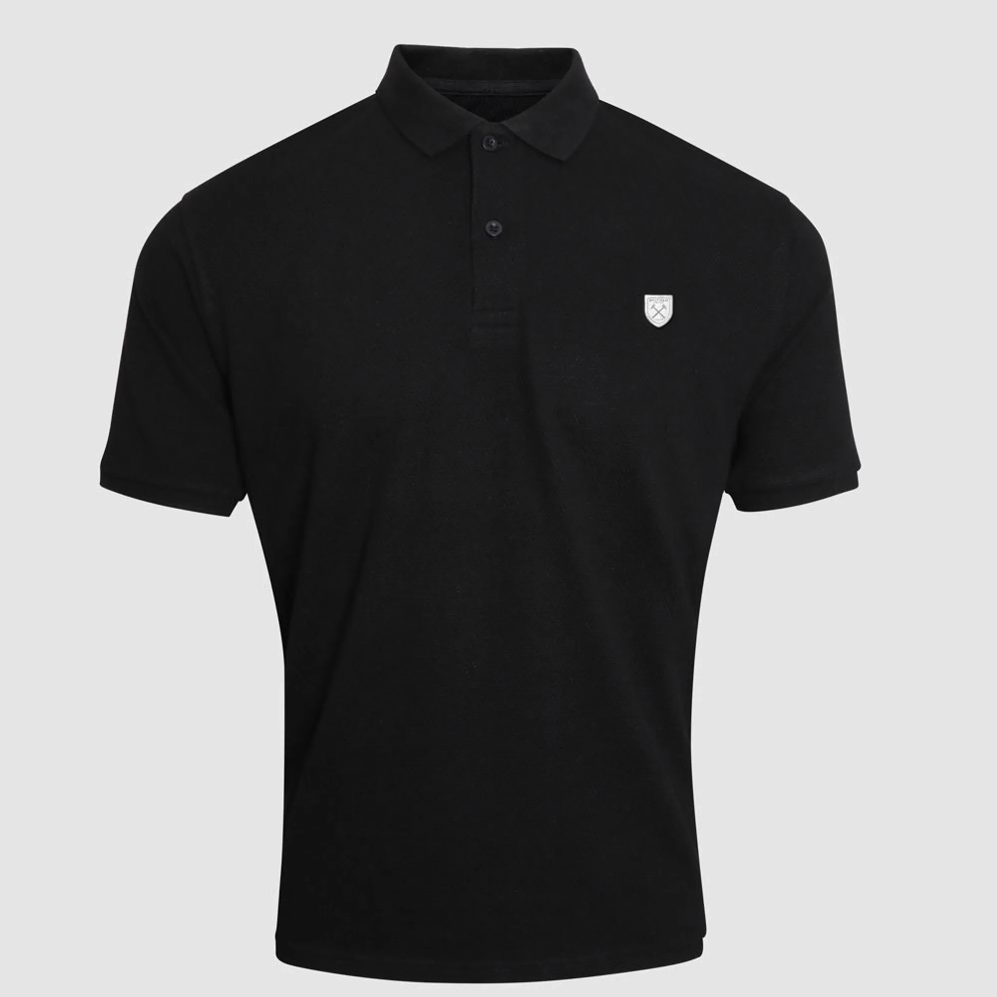 West Ham Black Metal Badge Crest Polo