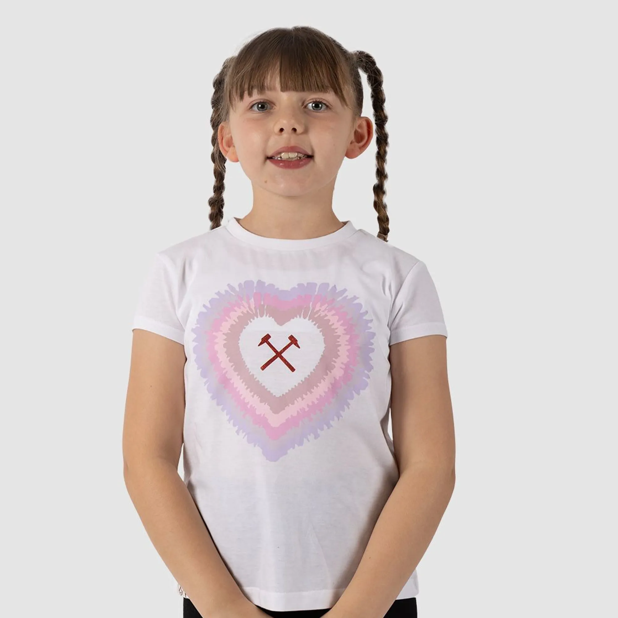 West Ham Girls Heart Print T-Shirt