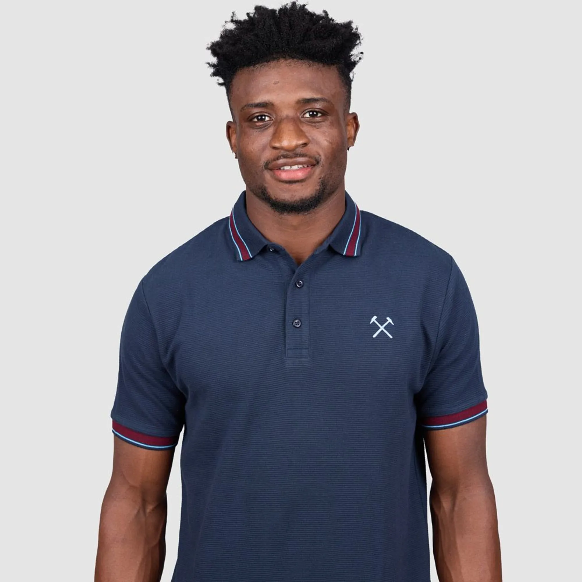 West Ham Navy Ribbed Polo