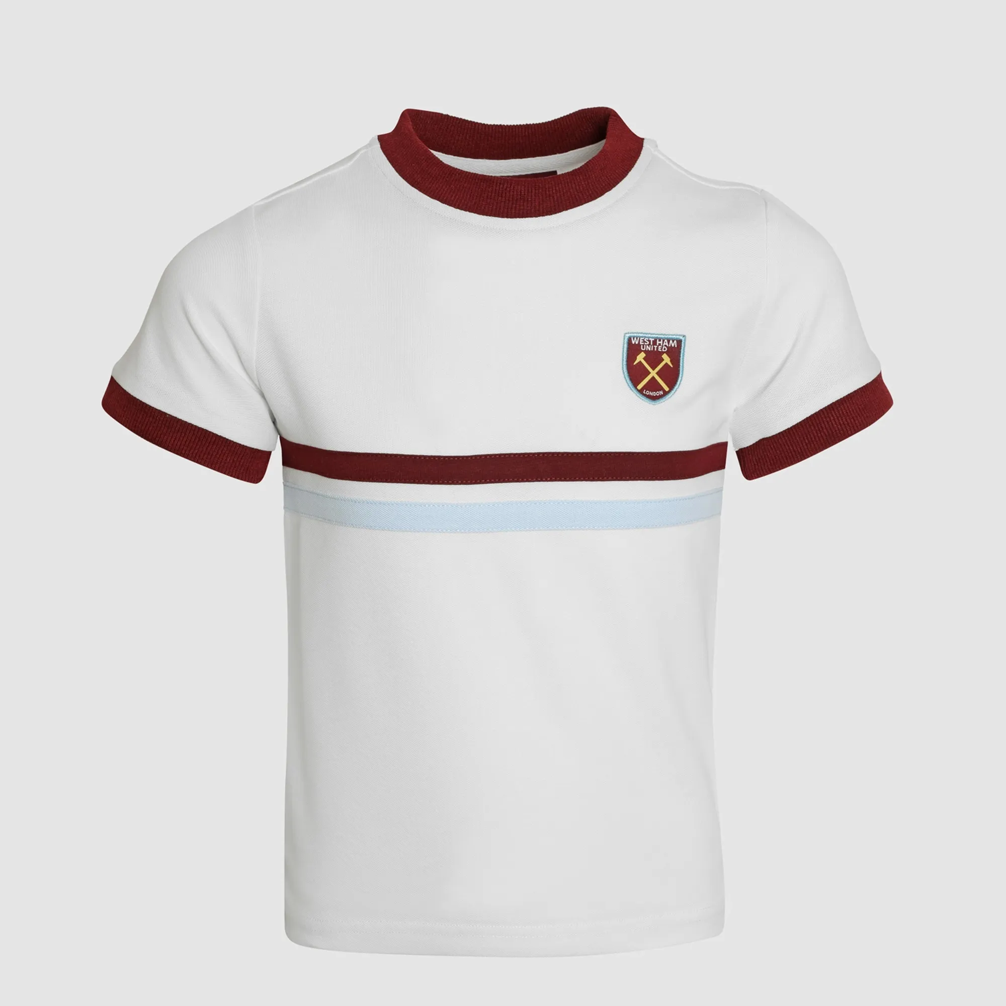 West Ham Junior Retro Pique T-Shirt - White