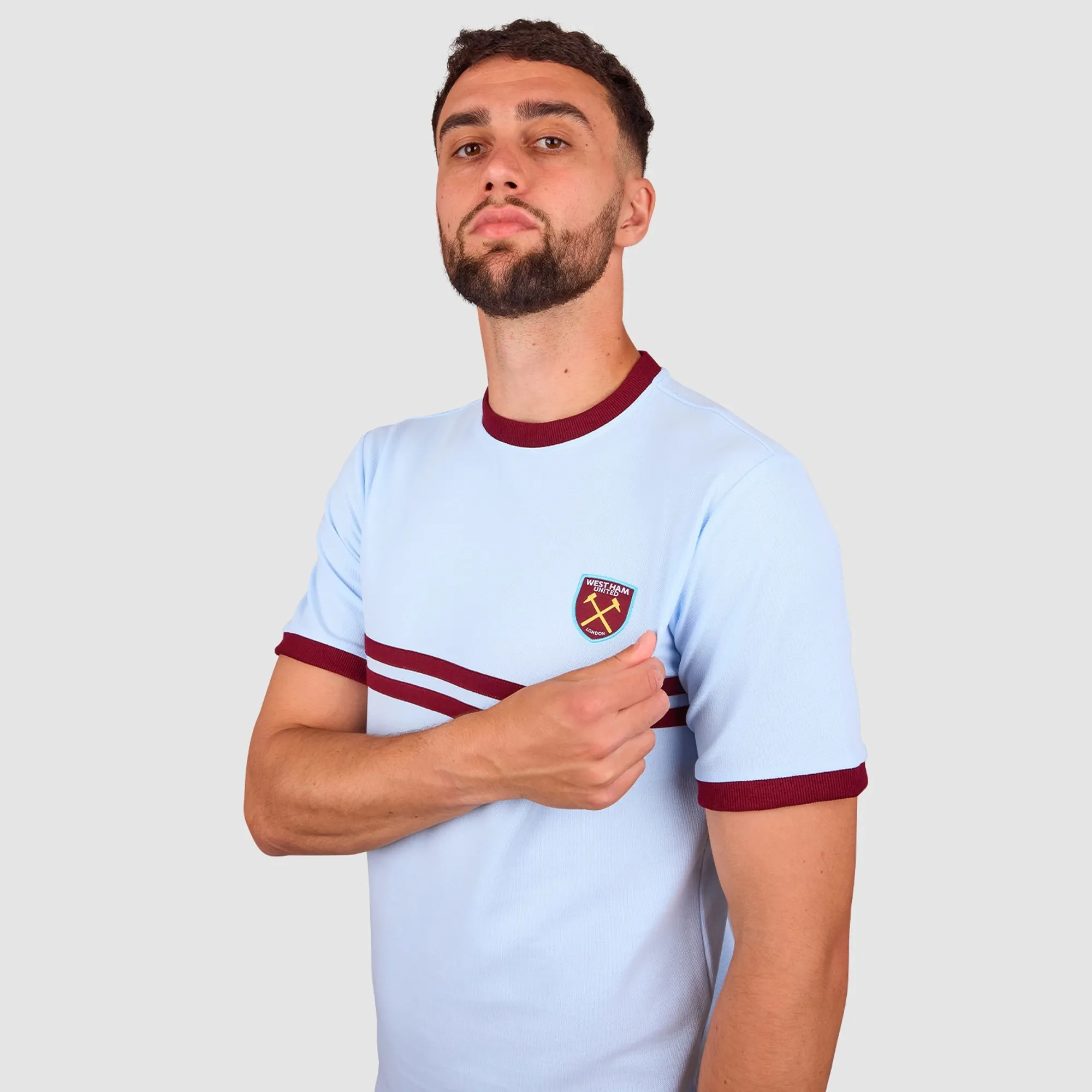 West Ham Retro Pique T-Shirt - Blue