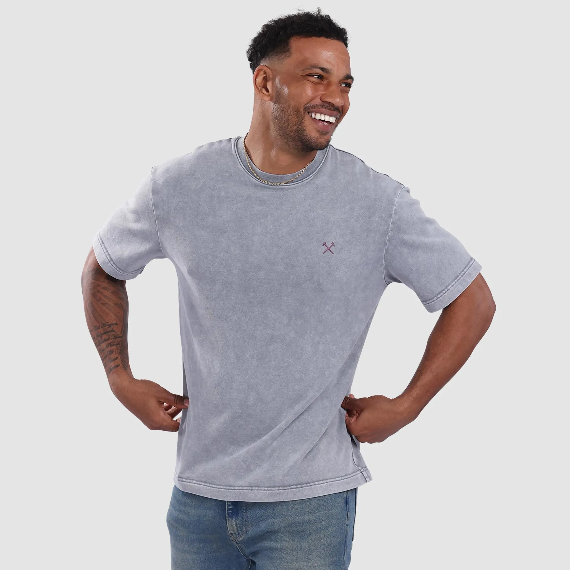 West Ham Acid Wash T-Shirt - Ink