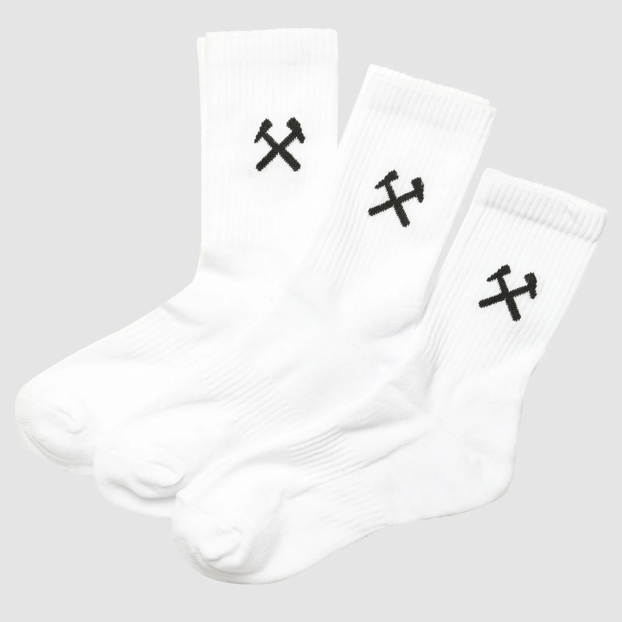 West Ham Adult 3 Pack Sports Socks - White