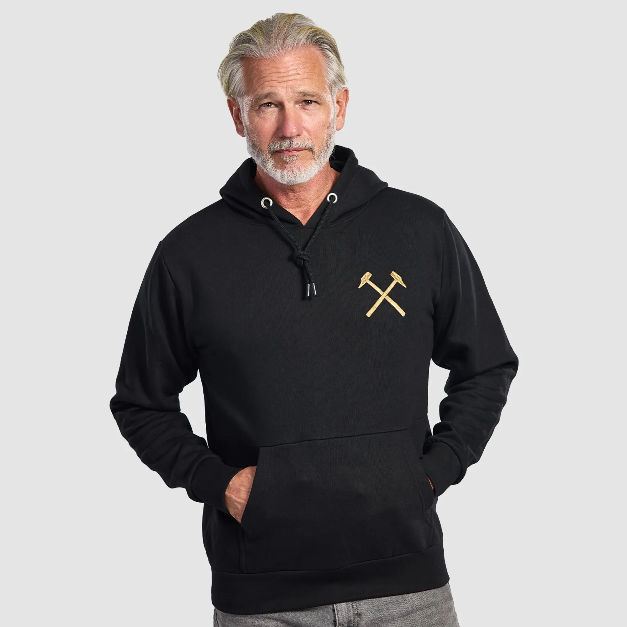 West Ham Adults Gold Emb. Cross Hammers Hoodie