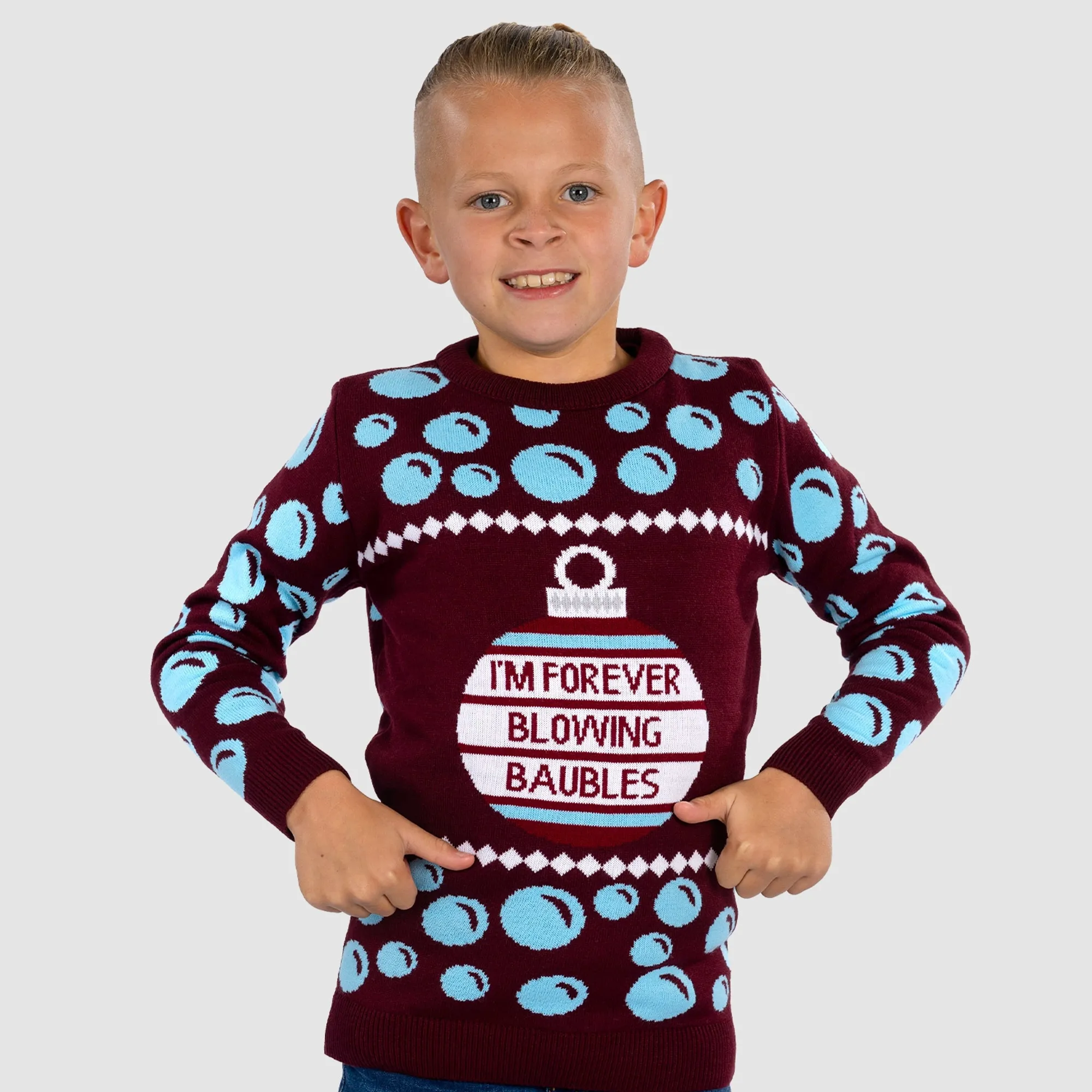 West Ham Junior Blowing Baubles Christmas Jumper