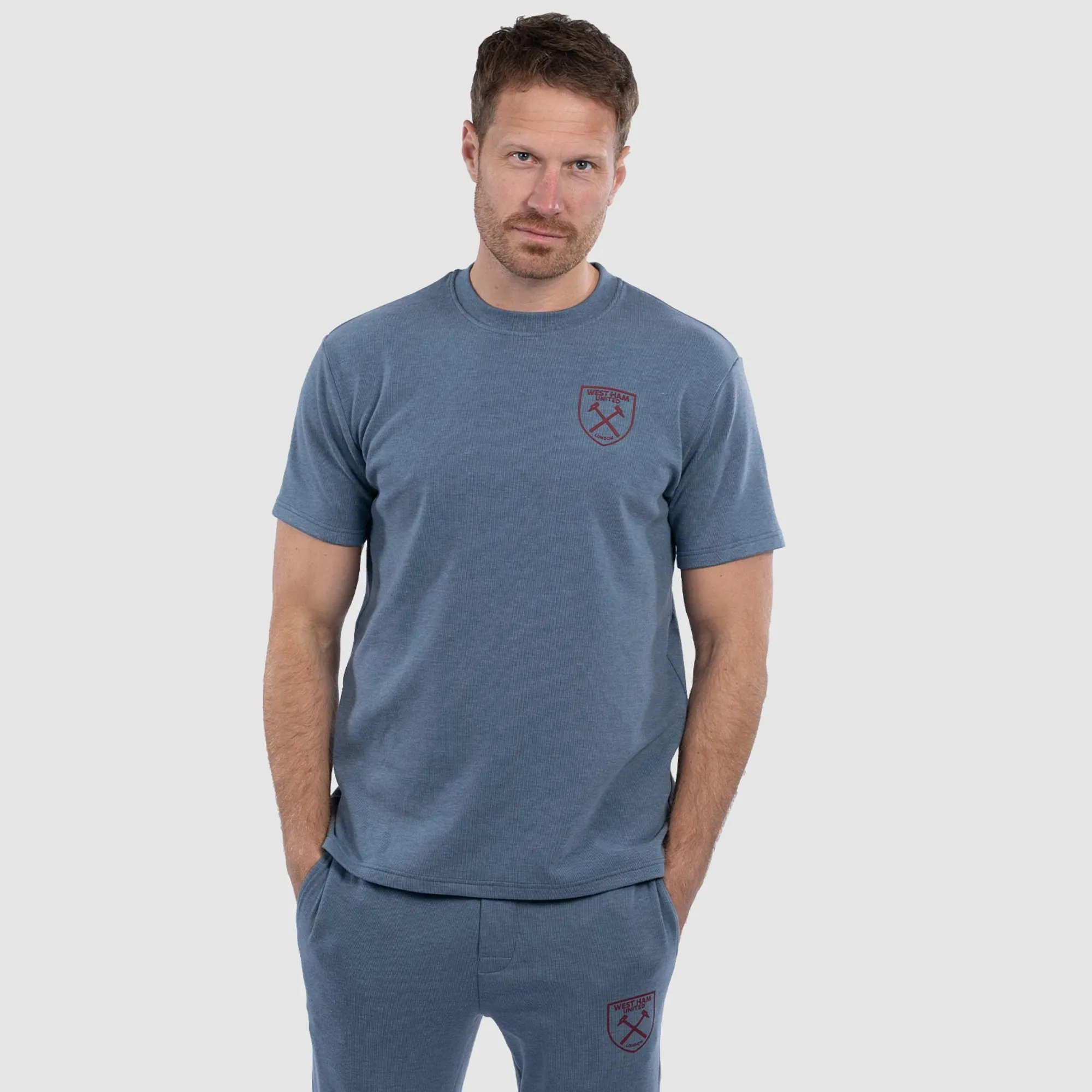 West Ham Mens Textured Short Sleeved Lounge Top