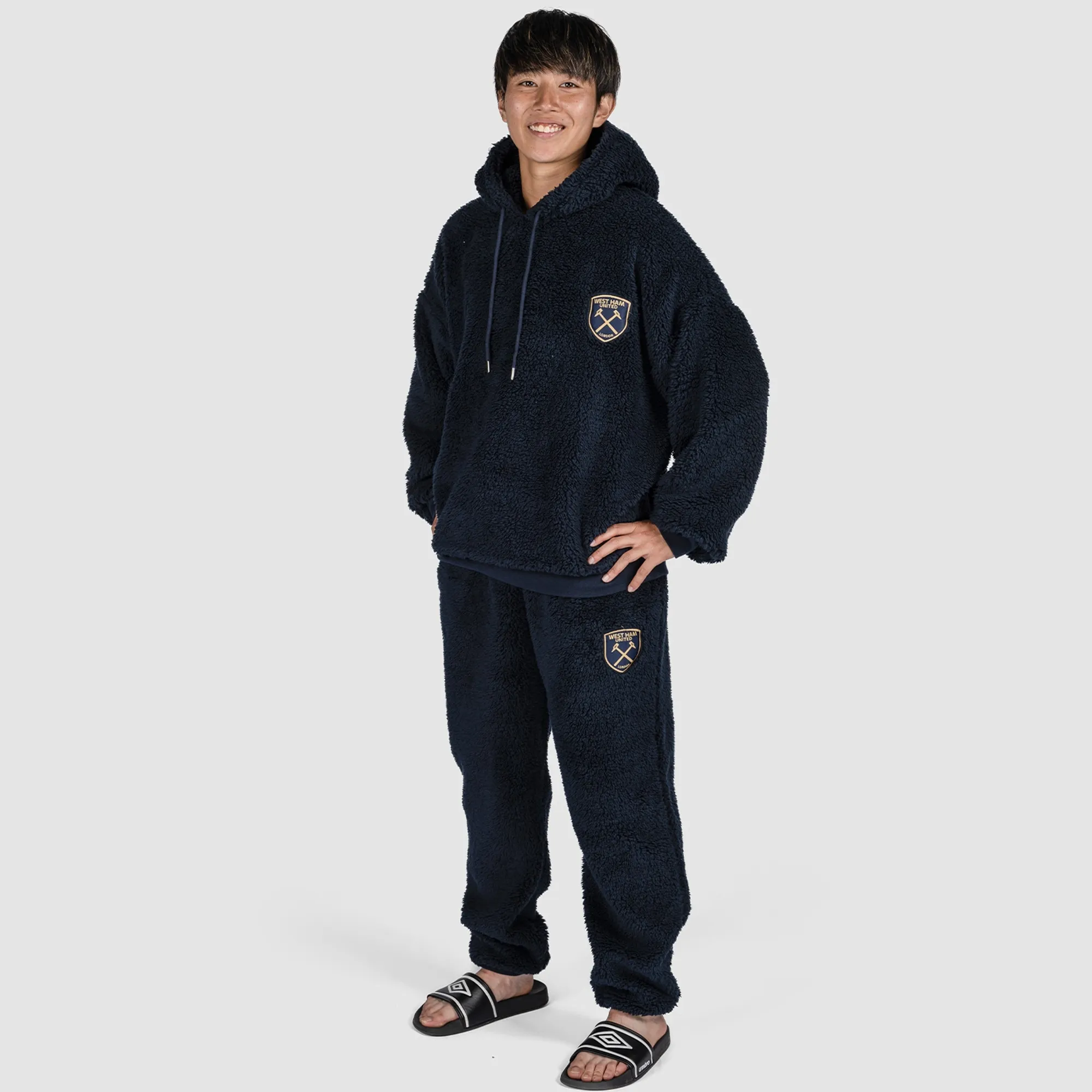 West Ham Womens Navy Fluffy Pyjamas