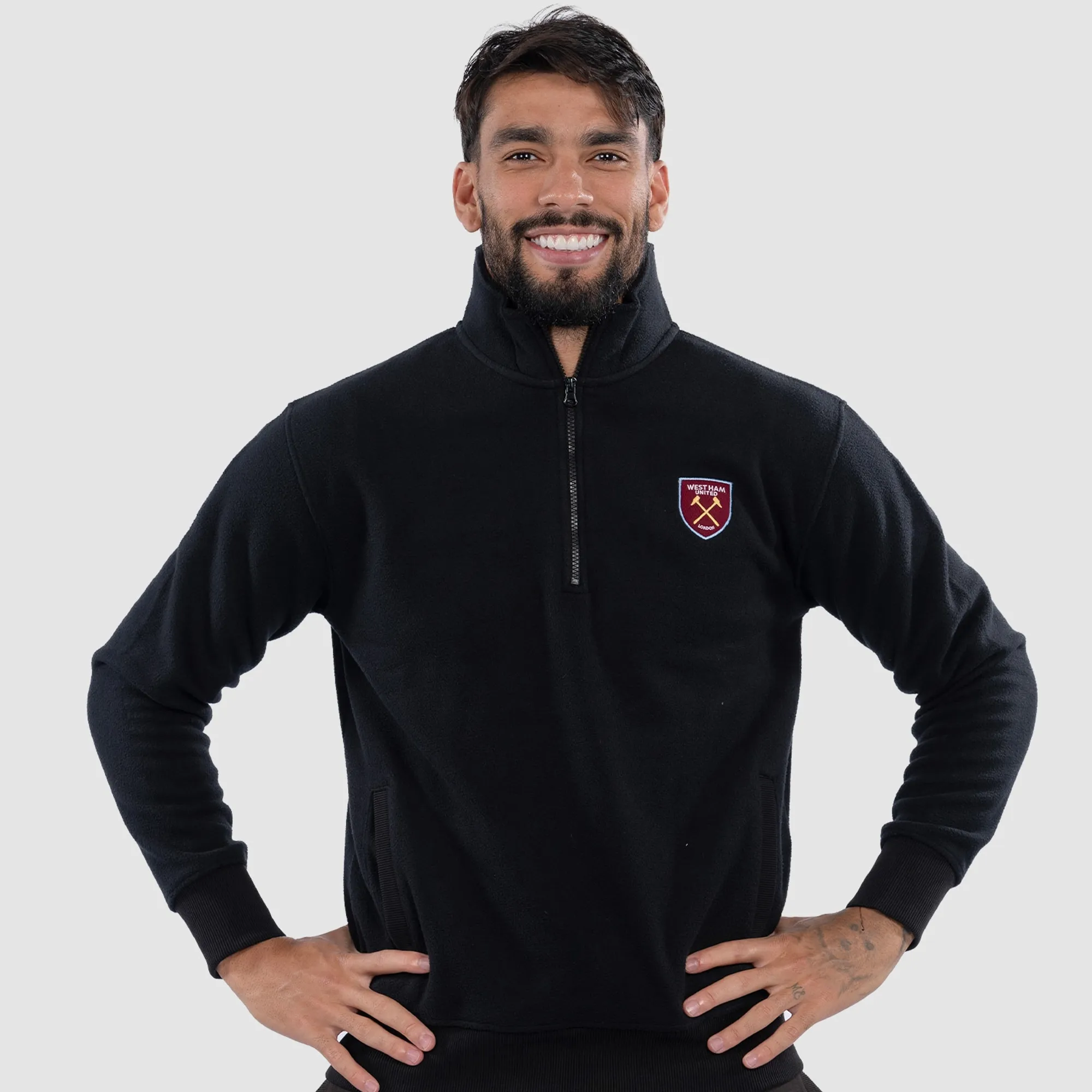 Club Classics - Adults Black Quarter Zip Fleece