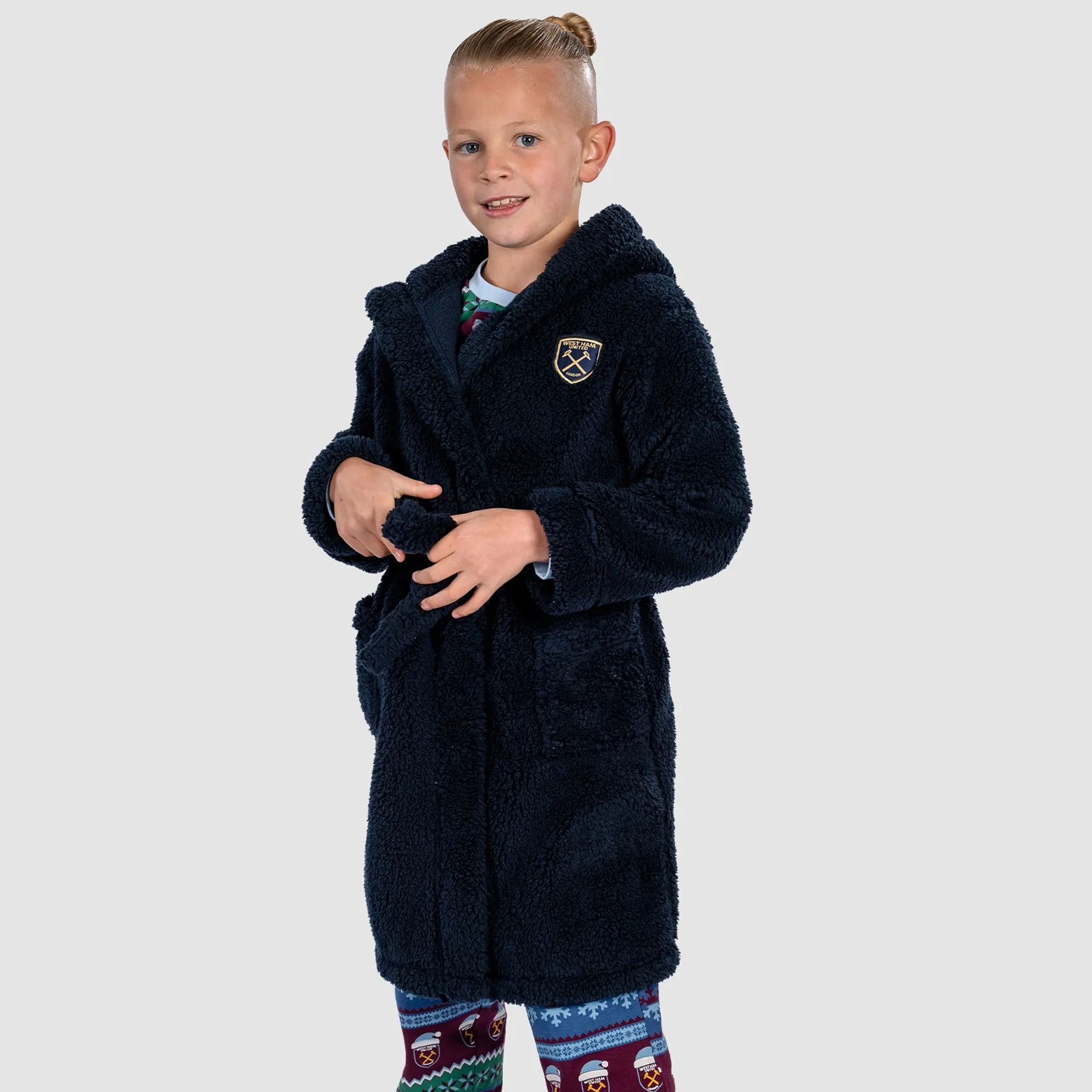 West Ham Junior Navy Dressing Gown