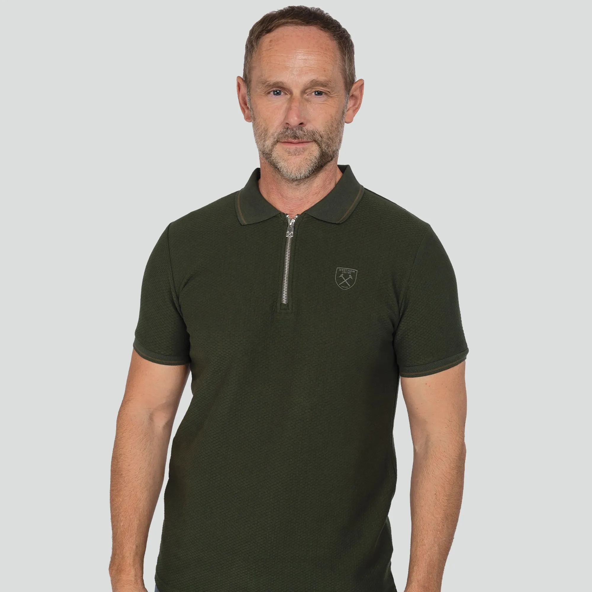 West Ham Adults Olive Flecked Polo