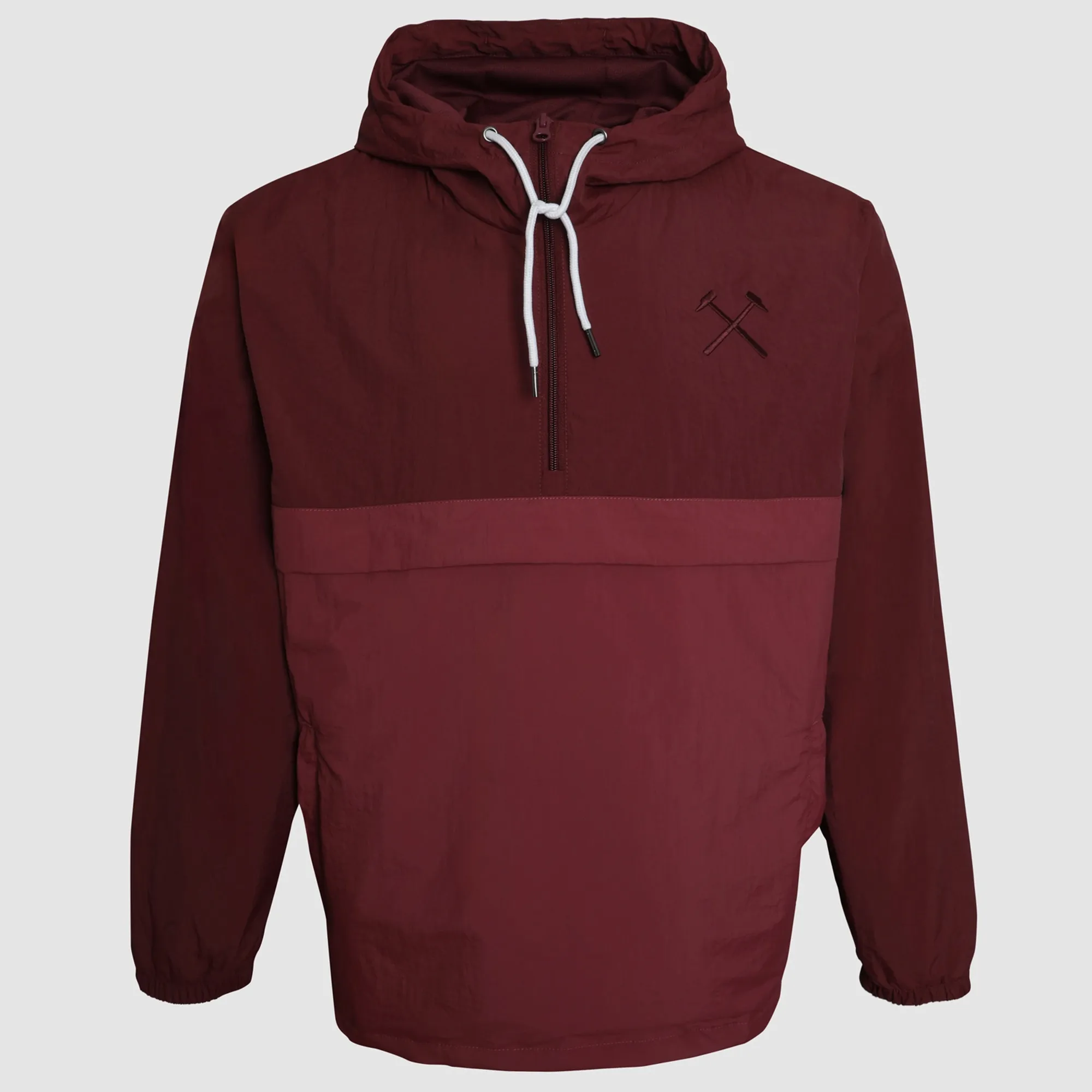 Adults Claret Half Zip Windbreaker
