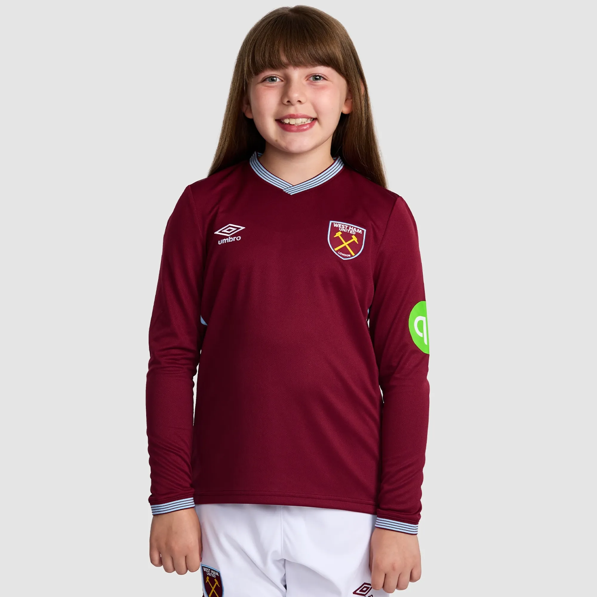 West Ham 25/26 Junior Long Sleeve Home Shirt
