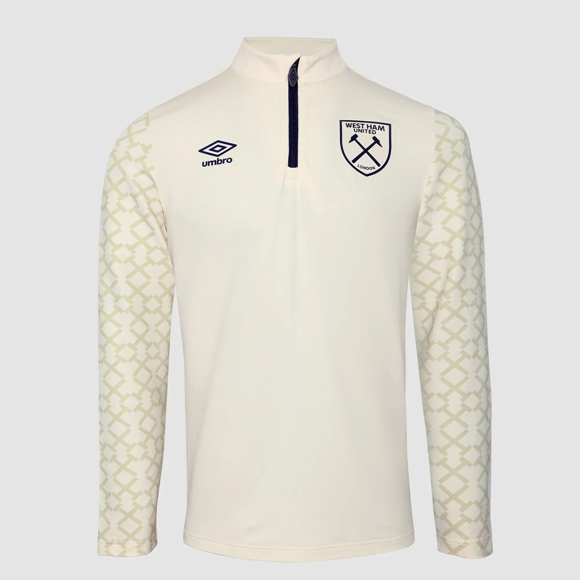 West Ham 25/26 Adults Ecru Pre Match Midlayer Top