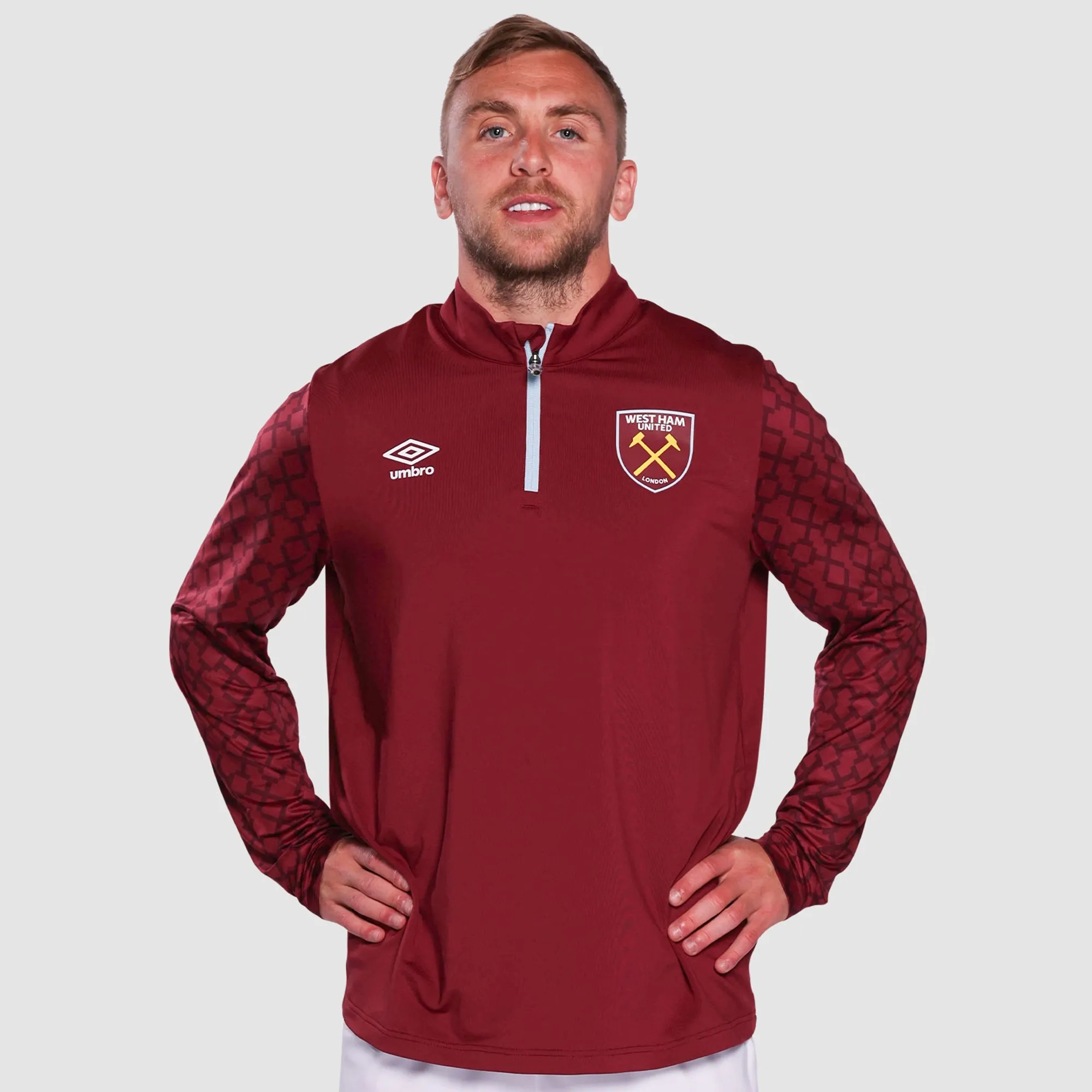 West Ham 25/26 Adults Claret Prematch Midlayer Top