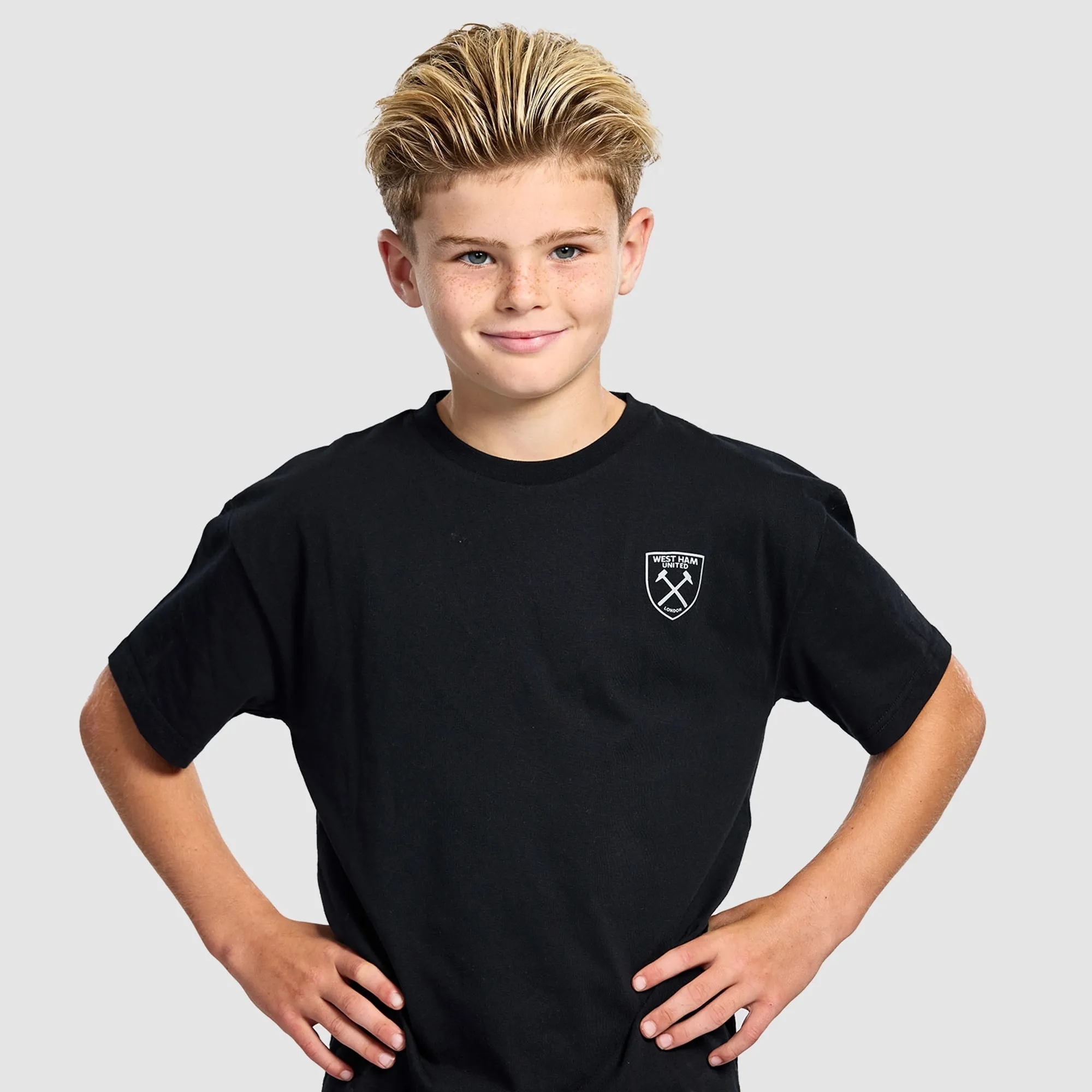 West Ham Junior Black Hammers Back Print T-Shirt
