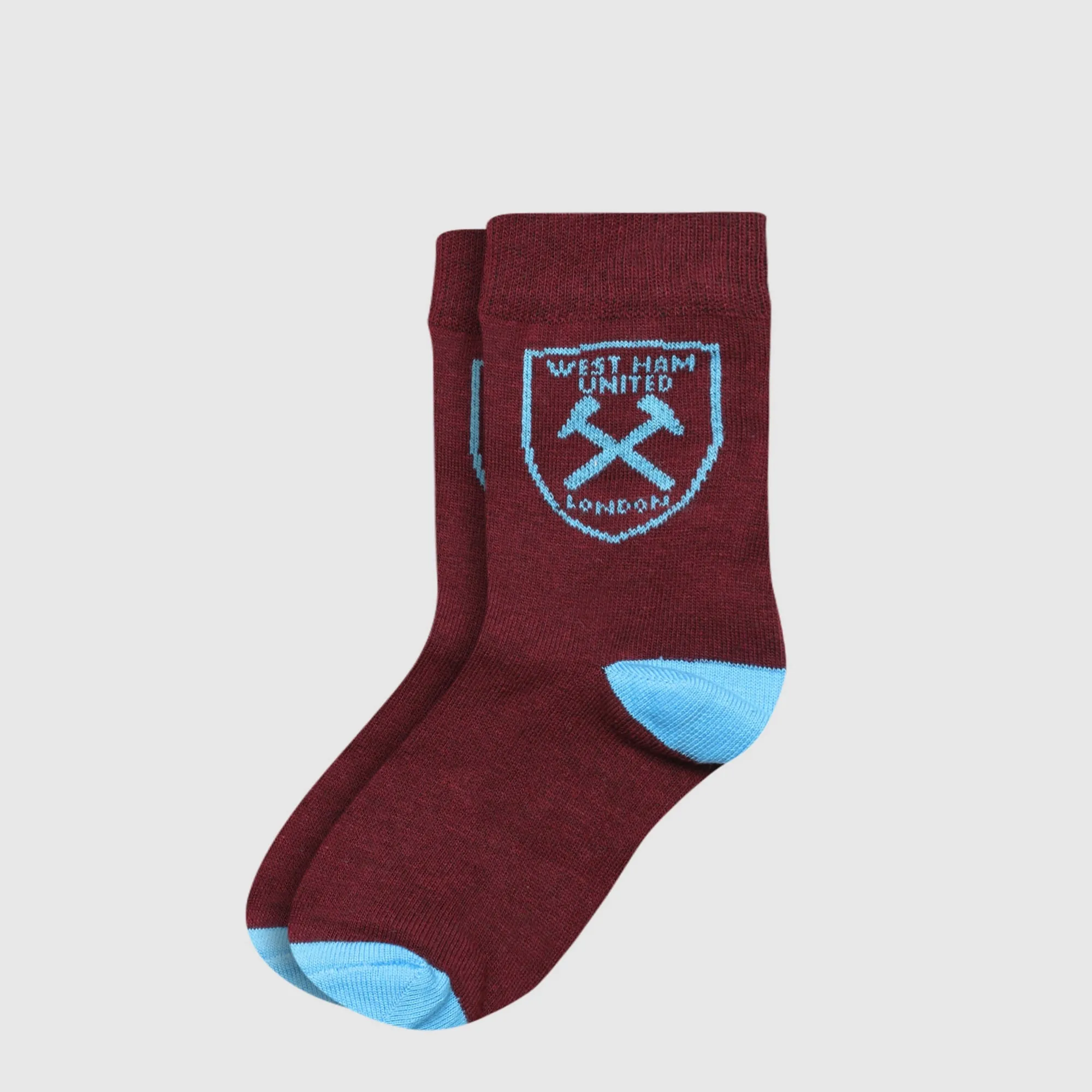 West Ham Junior Claret Crest Socks - Club Classics