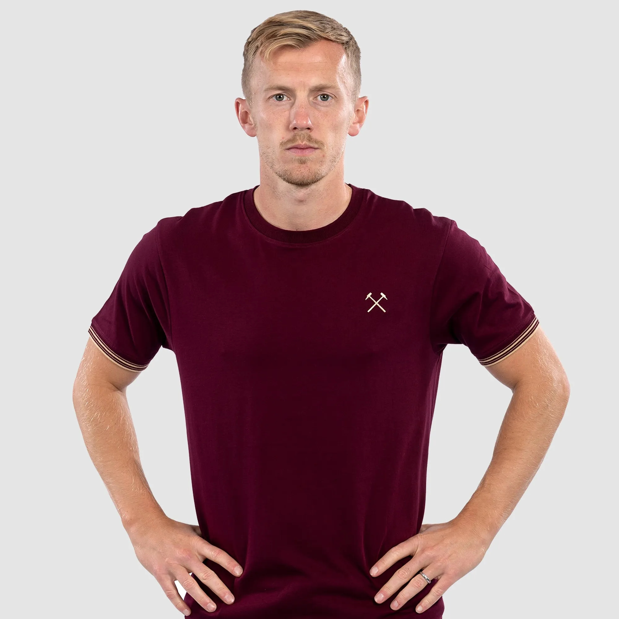 West Ham Adults Claret Embroidered Hammers T-Shirt