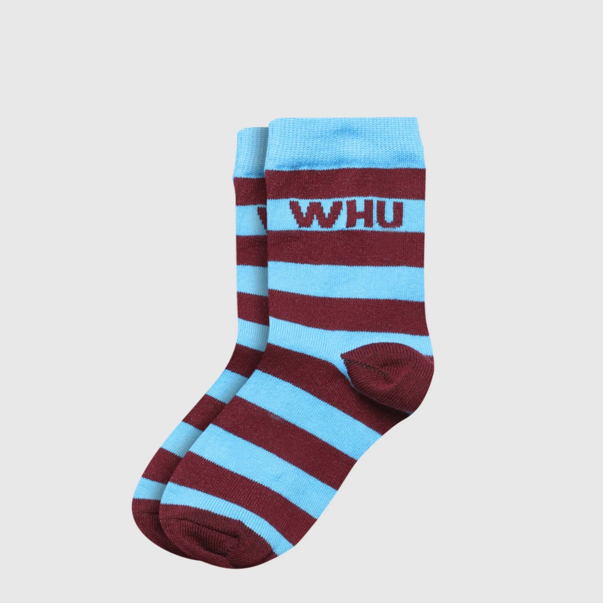 West Ham Junior Bar Scarf Socks - Claret/Blue