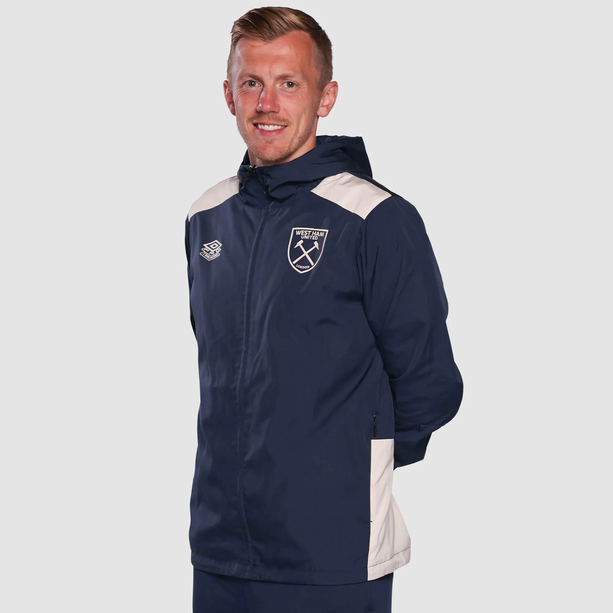 West Ham 25/26 Adults Navy Shower Jacket