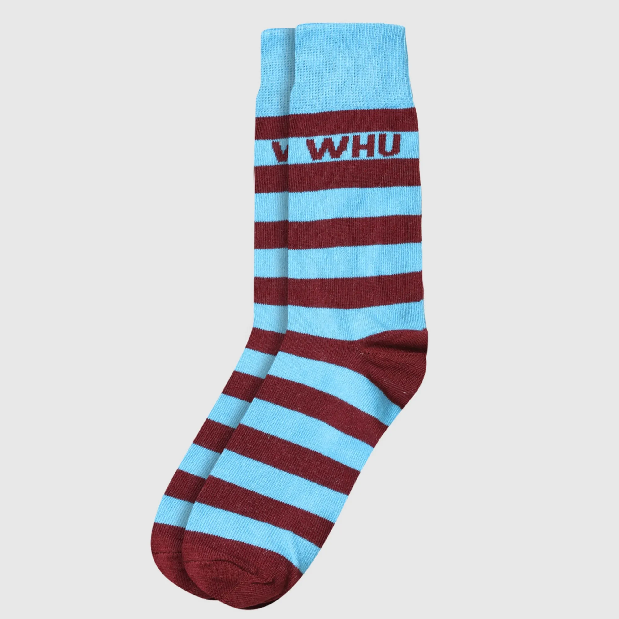 West Ham Bar Scarf Socks - Claret/Blue
