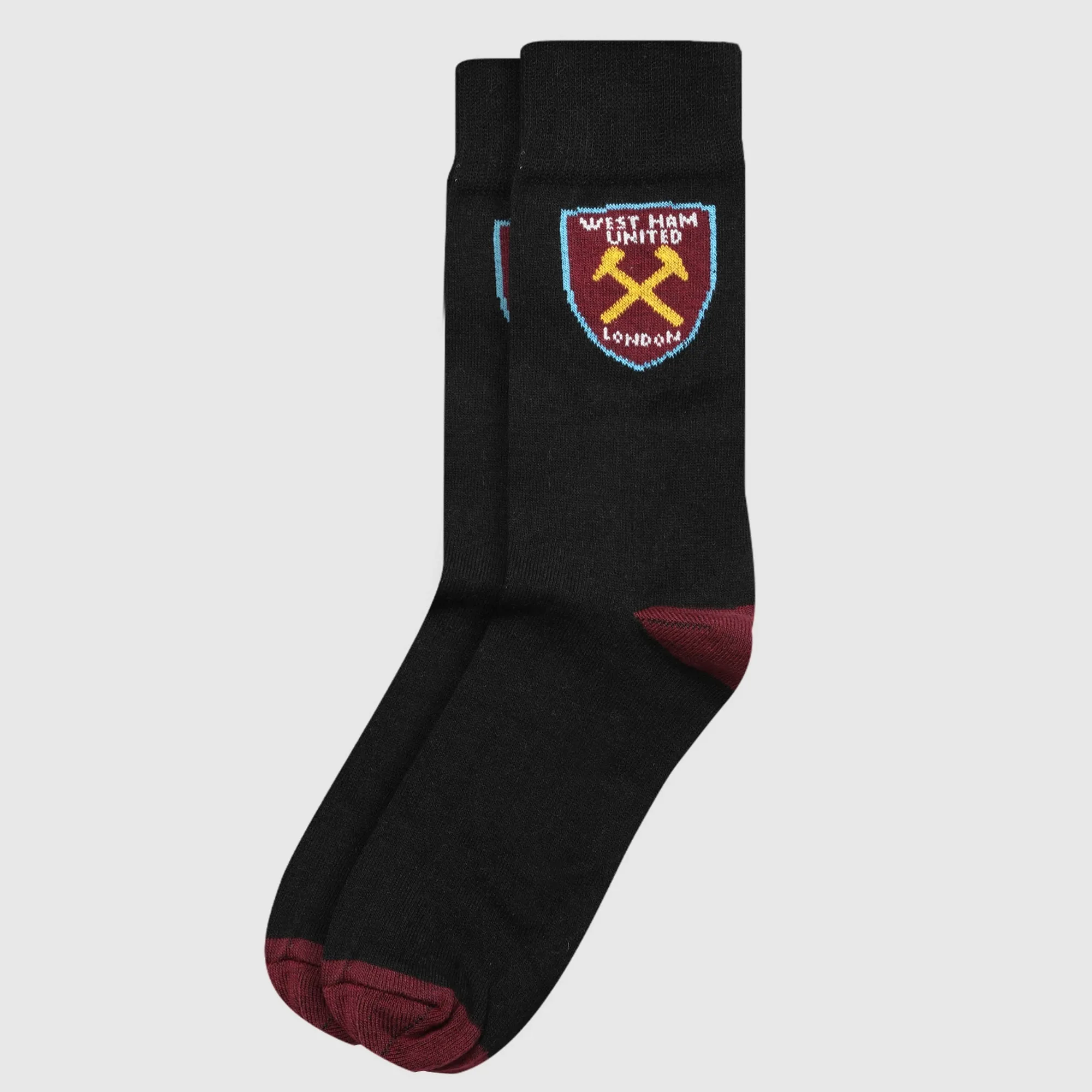 West Ham Mens Black Crest Socks - Club Classics
