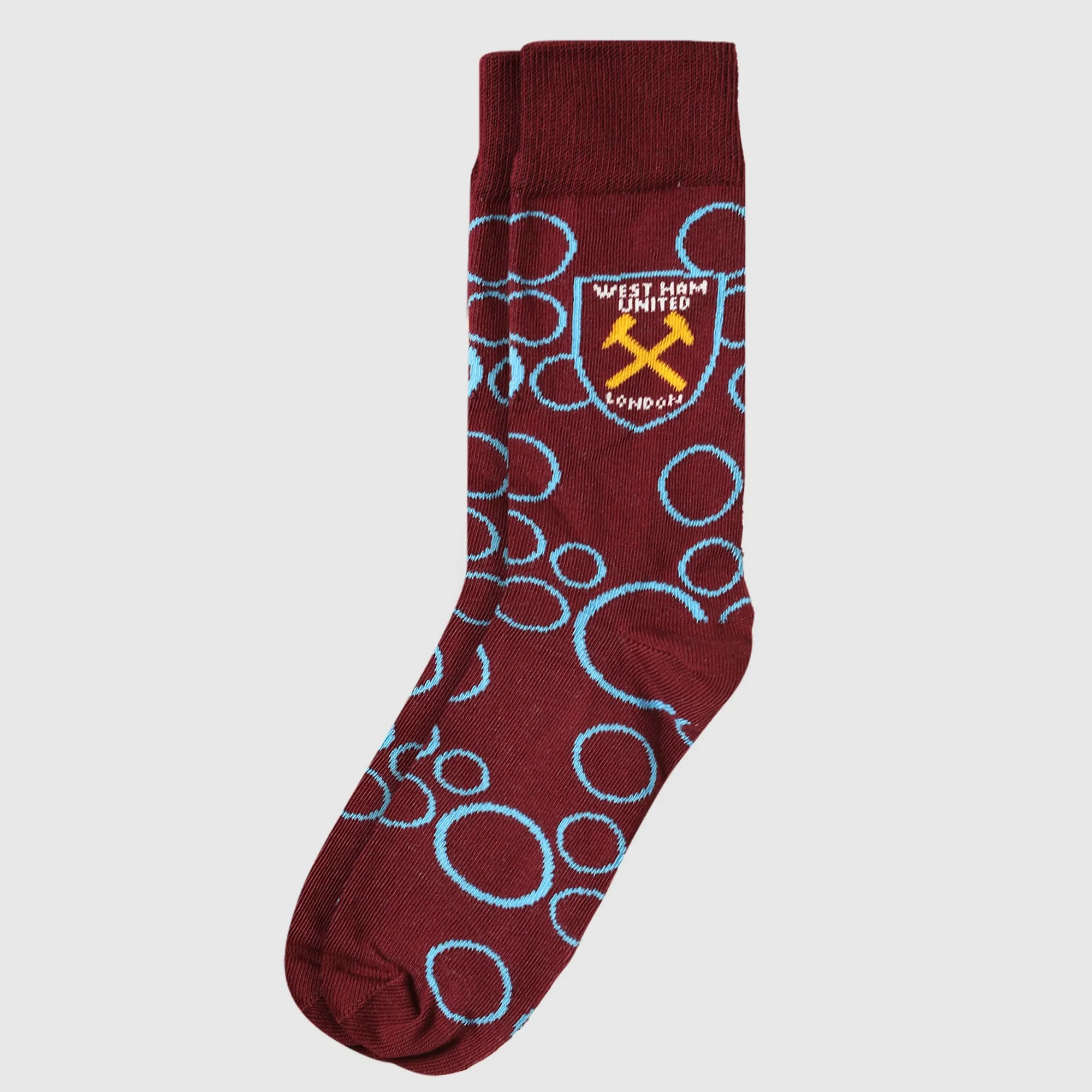 West Ham All Over Bubbles Socks - Claret