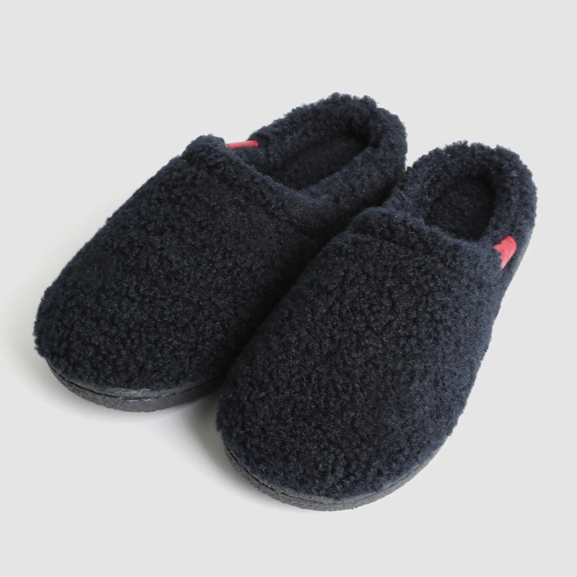 West Ham Junior Navy Borg Mule Slippers