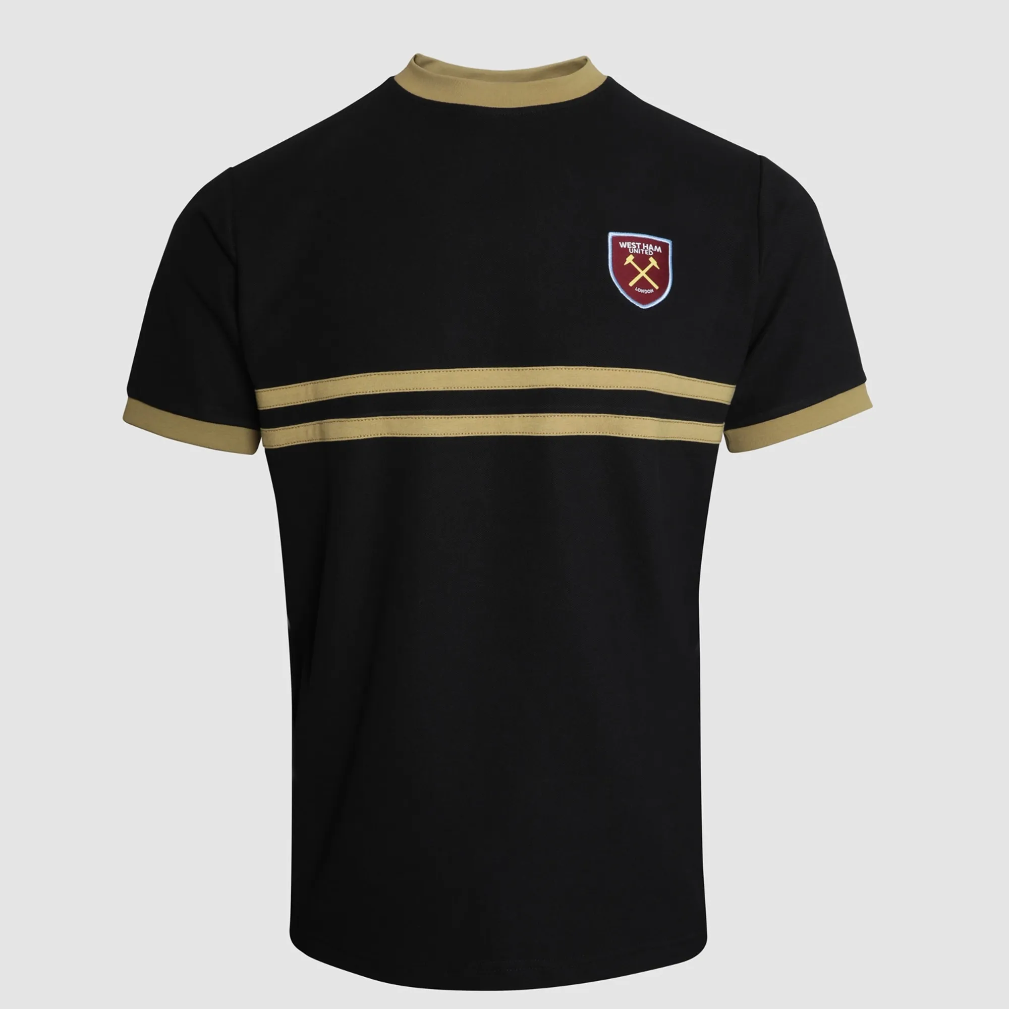 West Ham Retro Pique T-Shirt - Black
