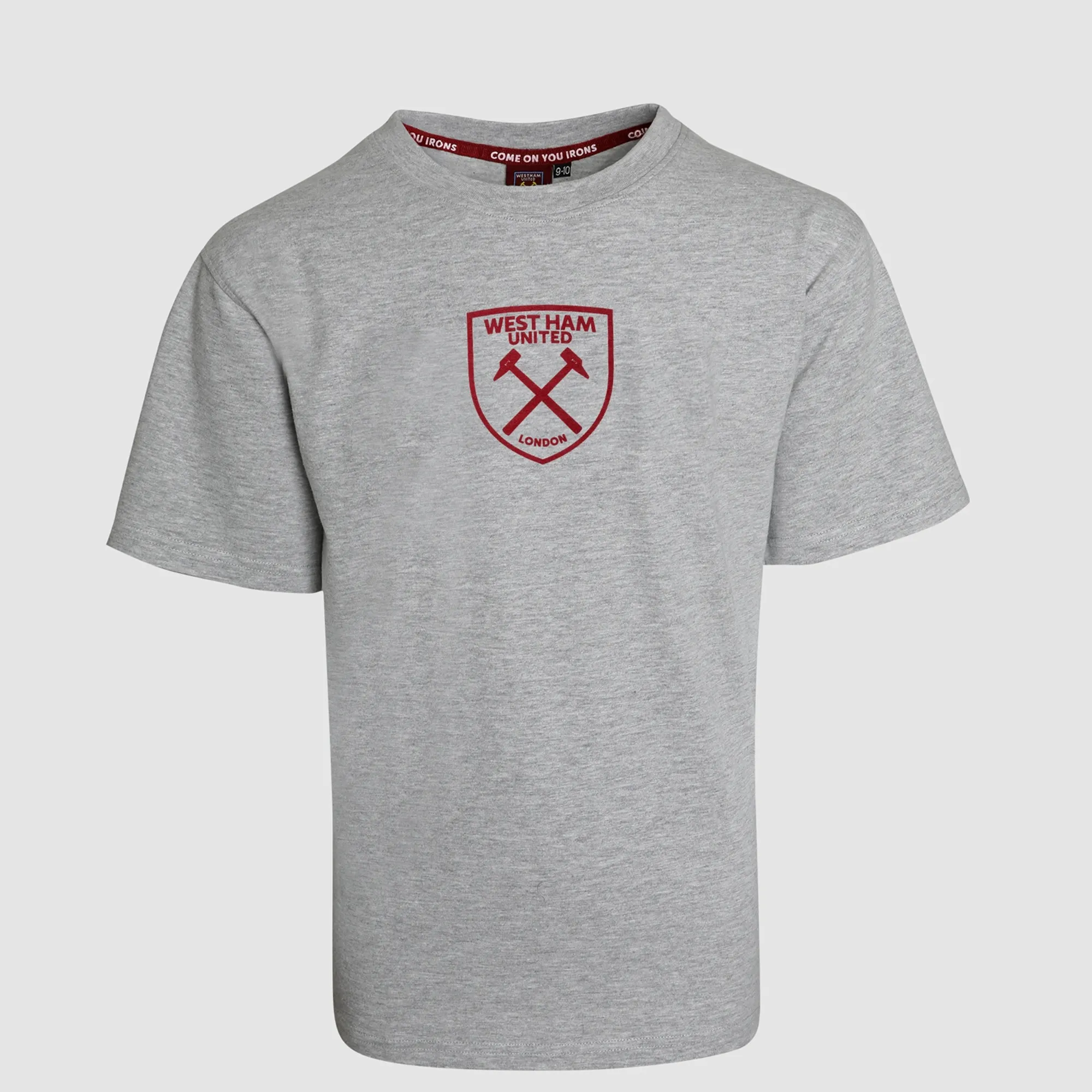 West Ham Junior Grey Marl Crest Print T-Shirt