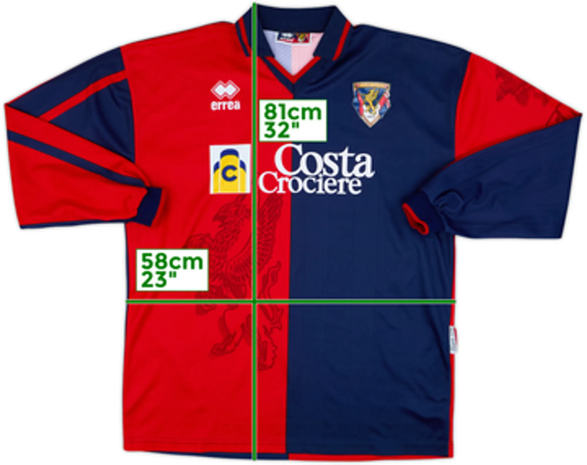 1997-98 Genoa Home L/S Shirt - 9/10 - (L)