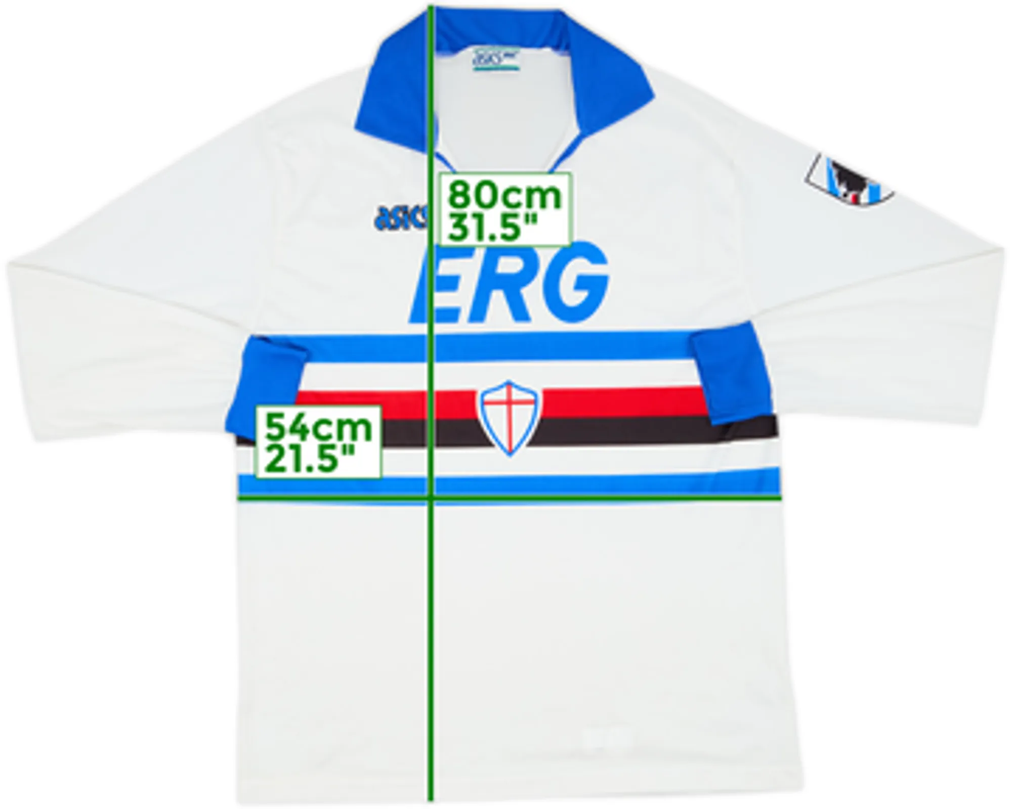 1991-92 Sampdoria Away L/S Shirt - 8/10 - (XL)