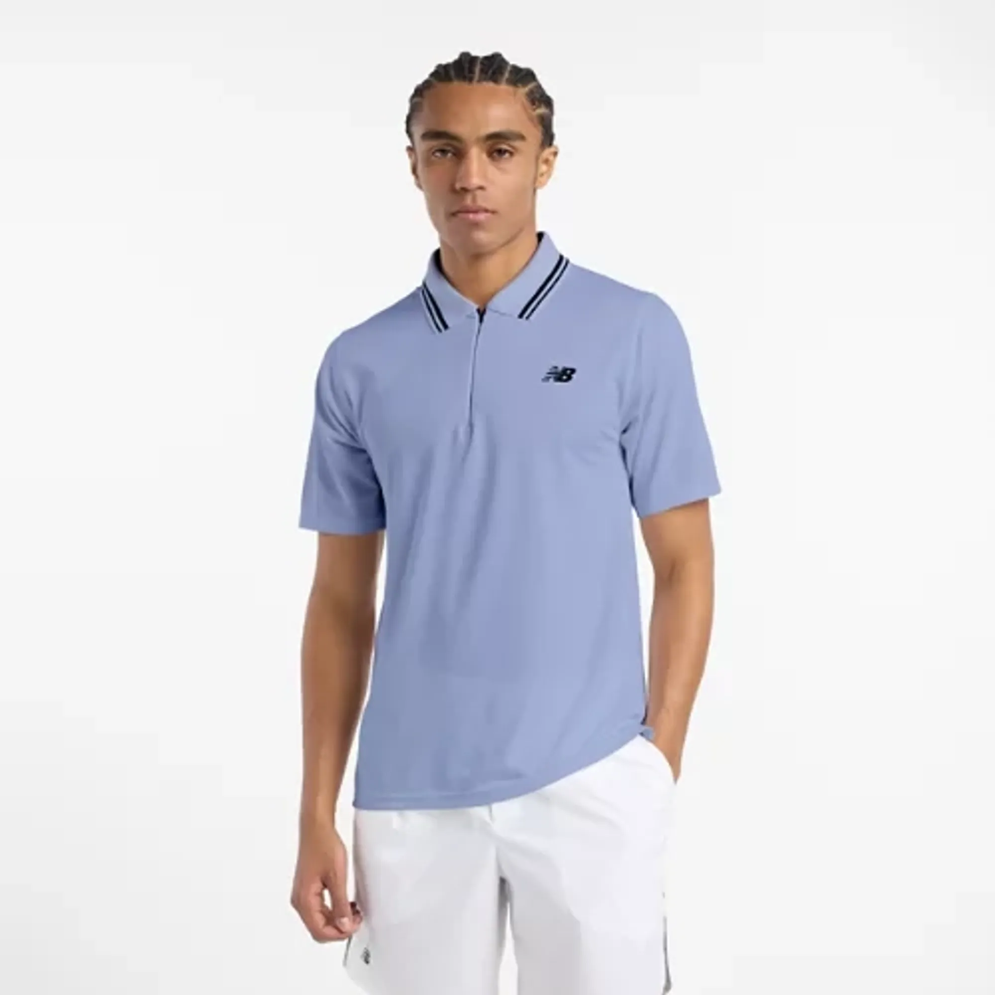 New Balance Men's Tournament Polo in Purple Poly Knit